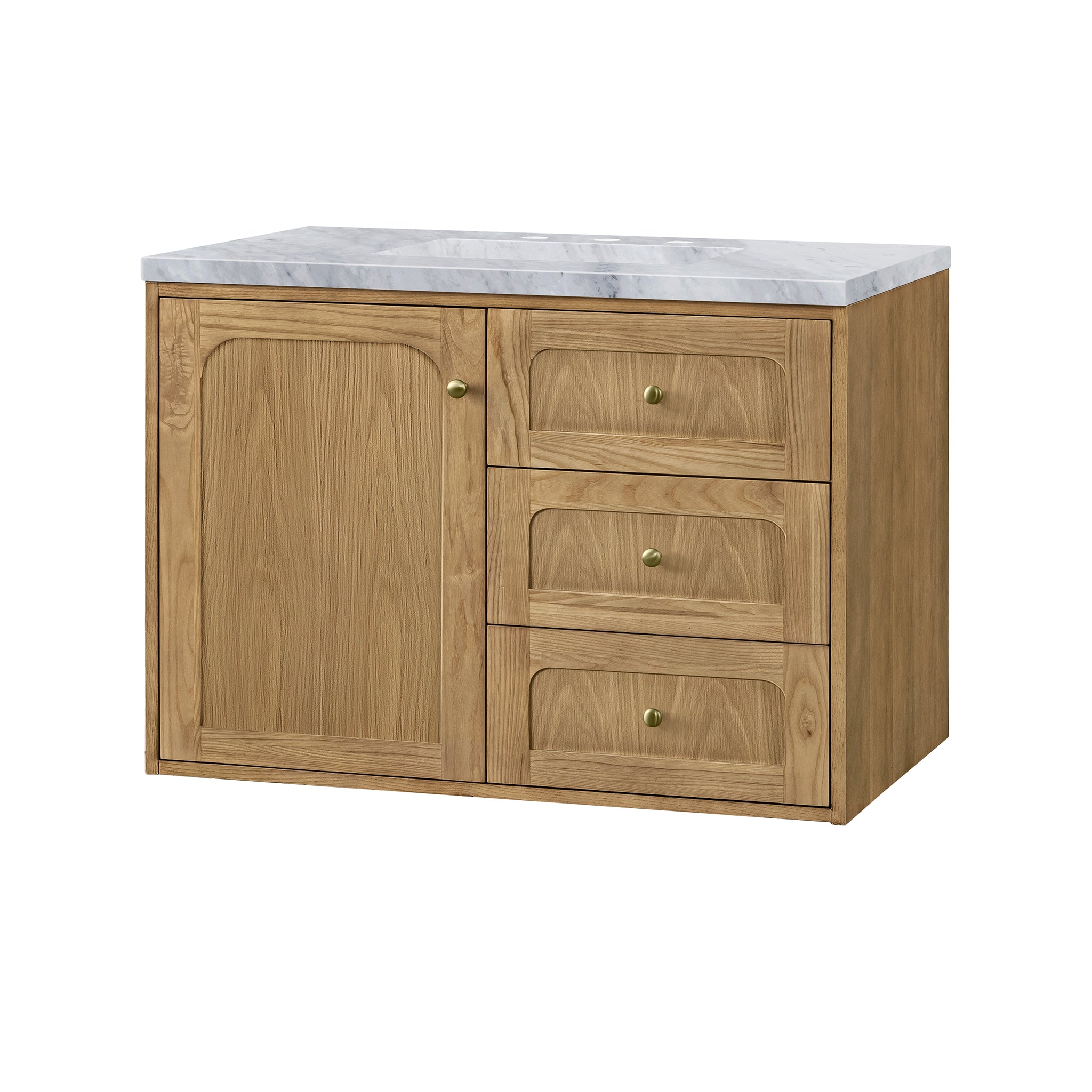 James Martin Laurent 36" Single Vanity in Light Natural Oak with 3cm Countertop
