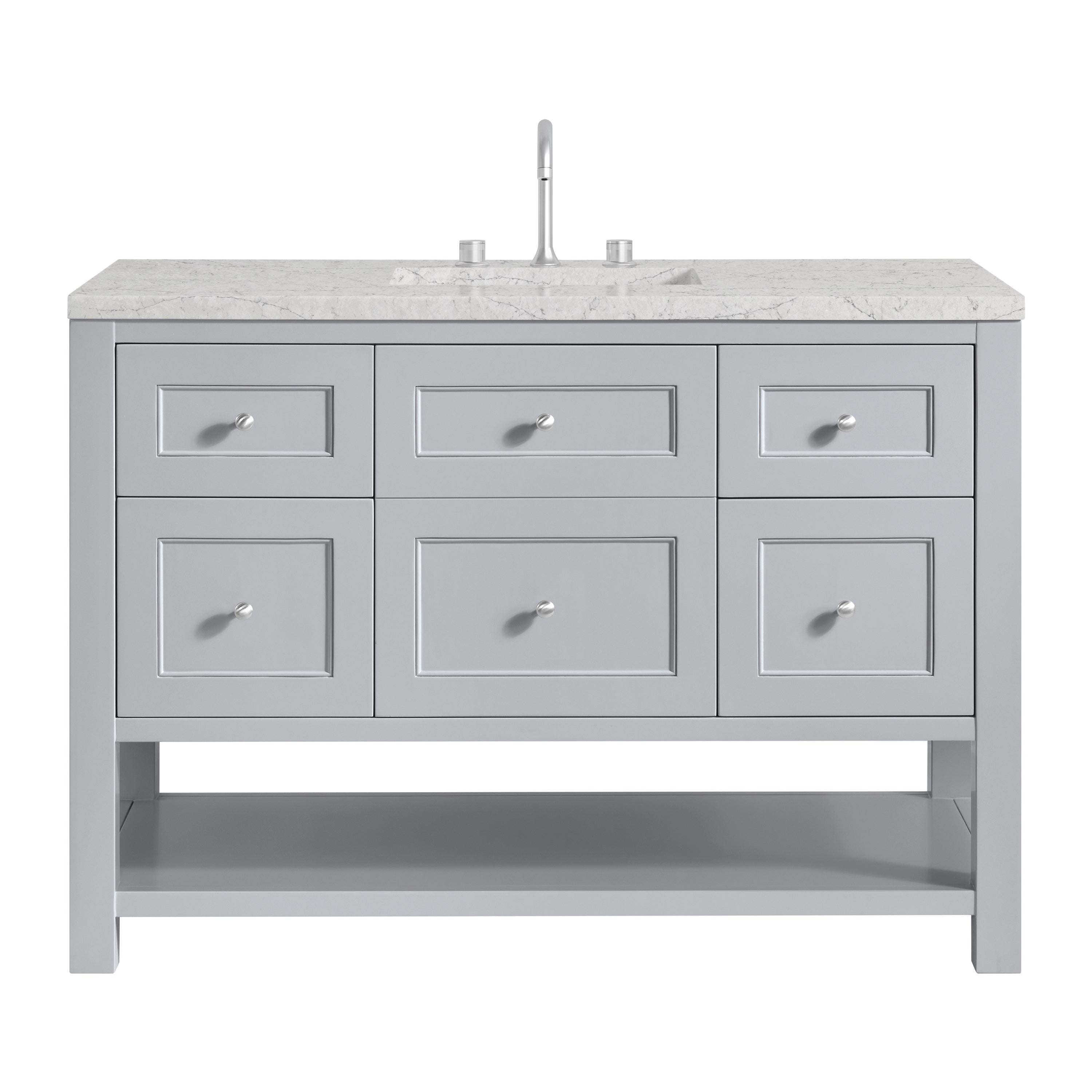 James Martin Breckenridge 48" Single Vanity in Serenity Blue with 3cm Countertop and FreePower Wireless Charger