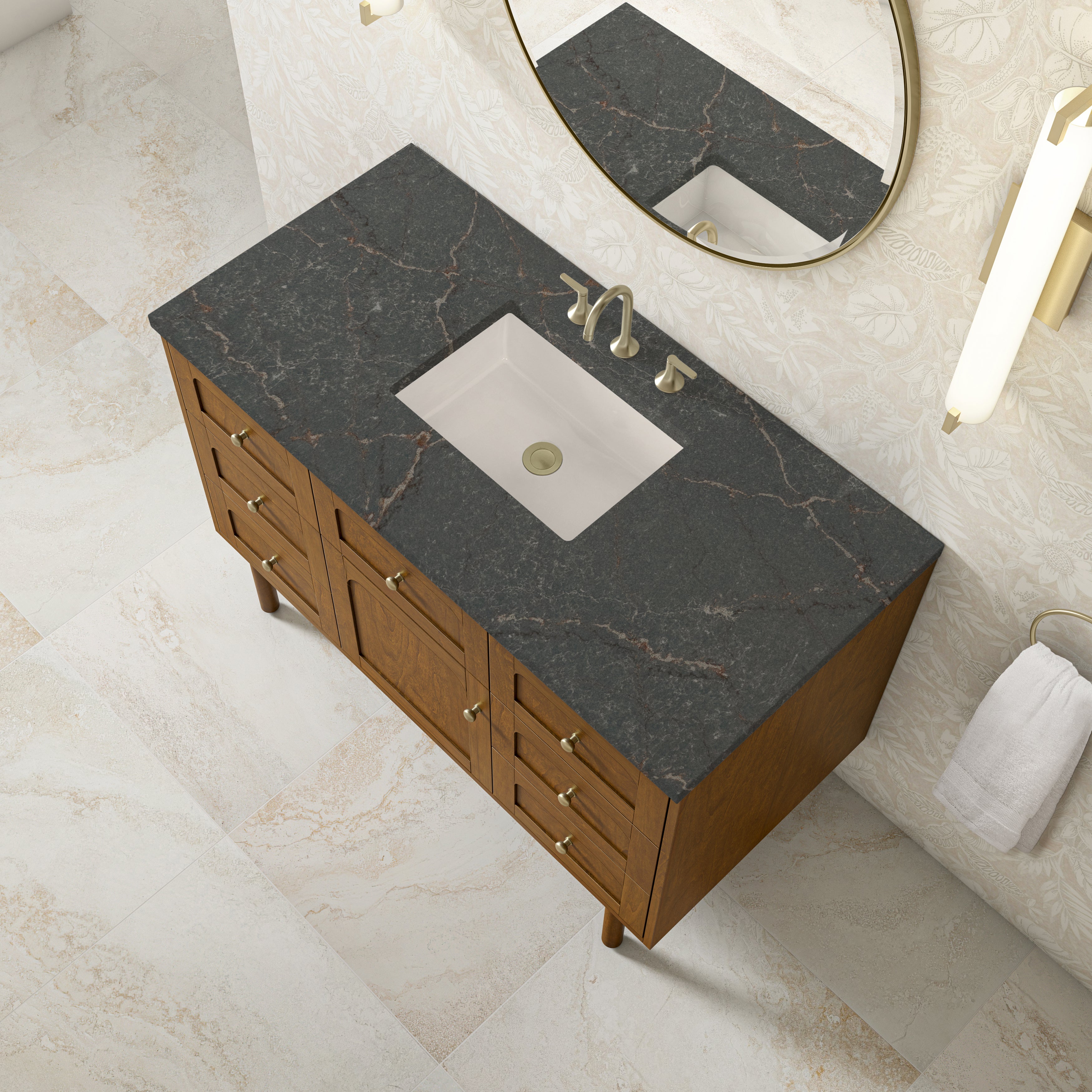 James Martin Laurent 48" Single Vanity in Honey Oak with 3cm Countertop
