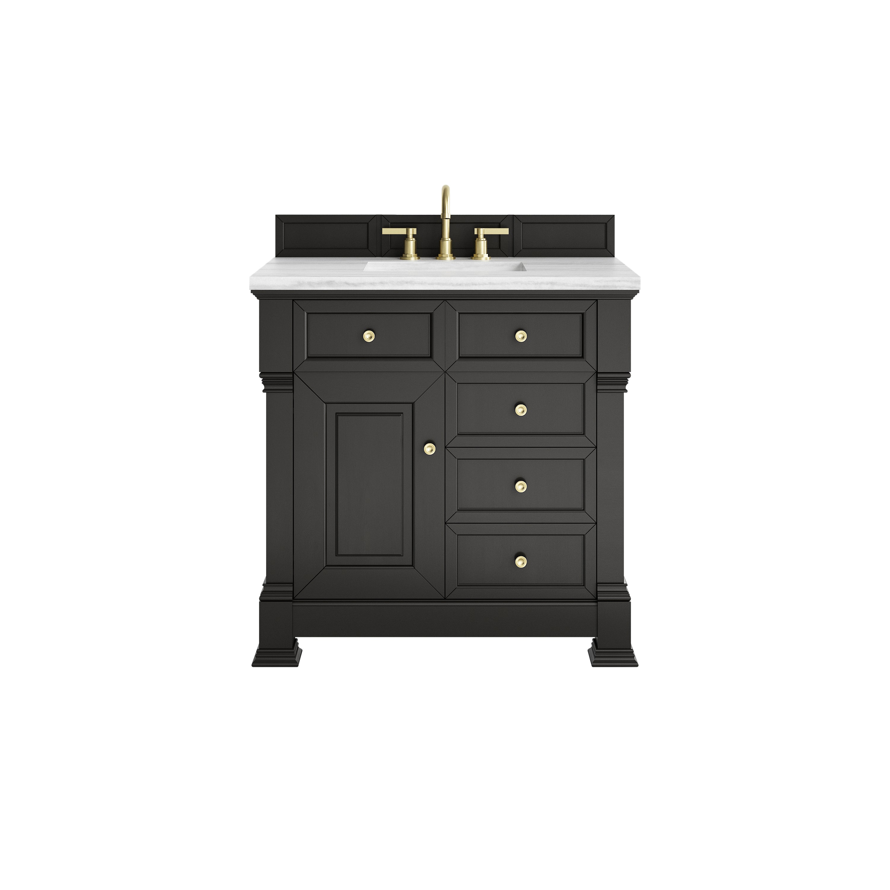 James Martin Brookfield 36" Single Vanity in Black Onyx with 3cm Countertop