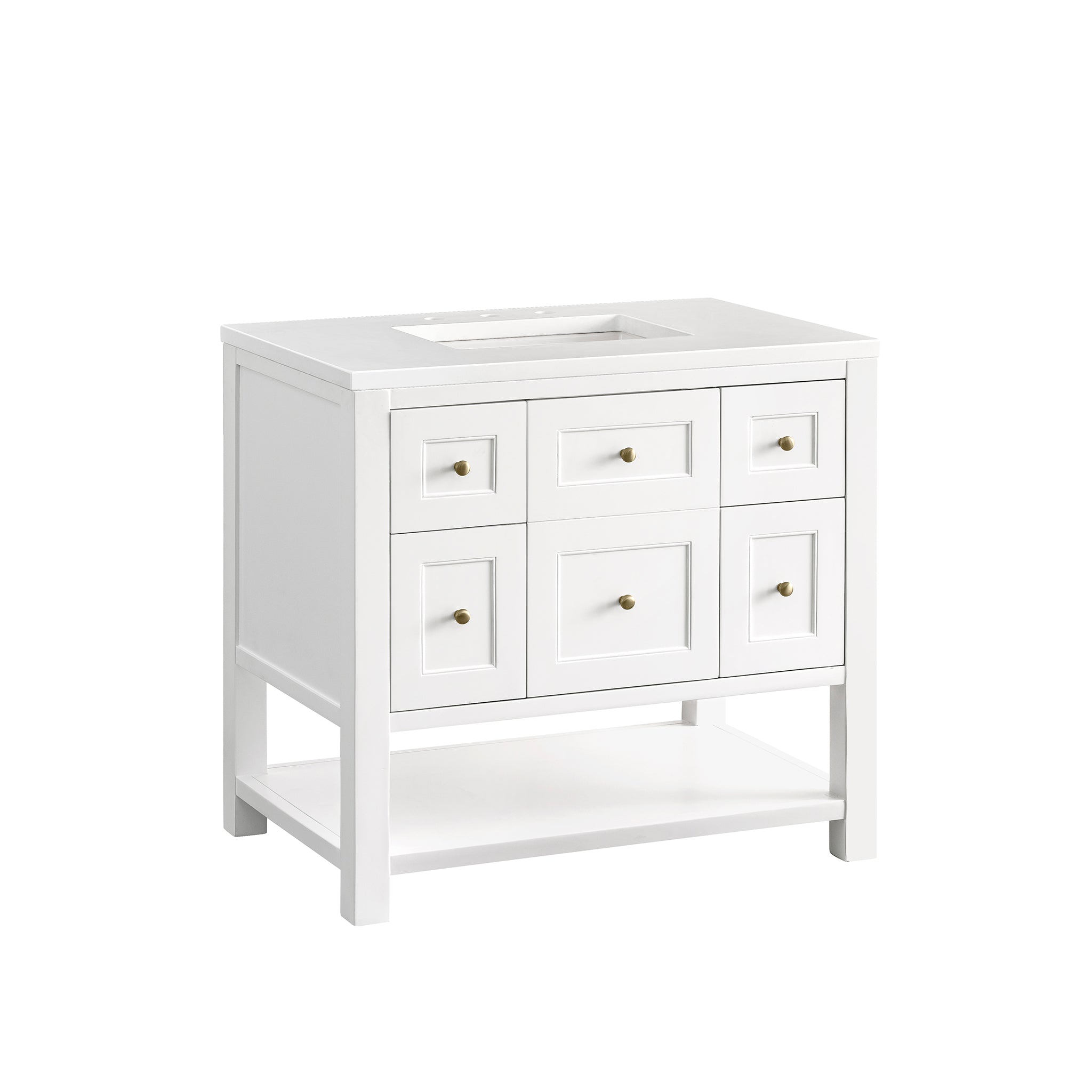 James Martin Breckenridge 36" Single Vanity in Bright White with 3cm Countertop