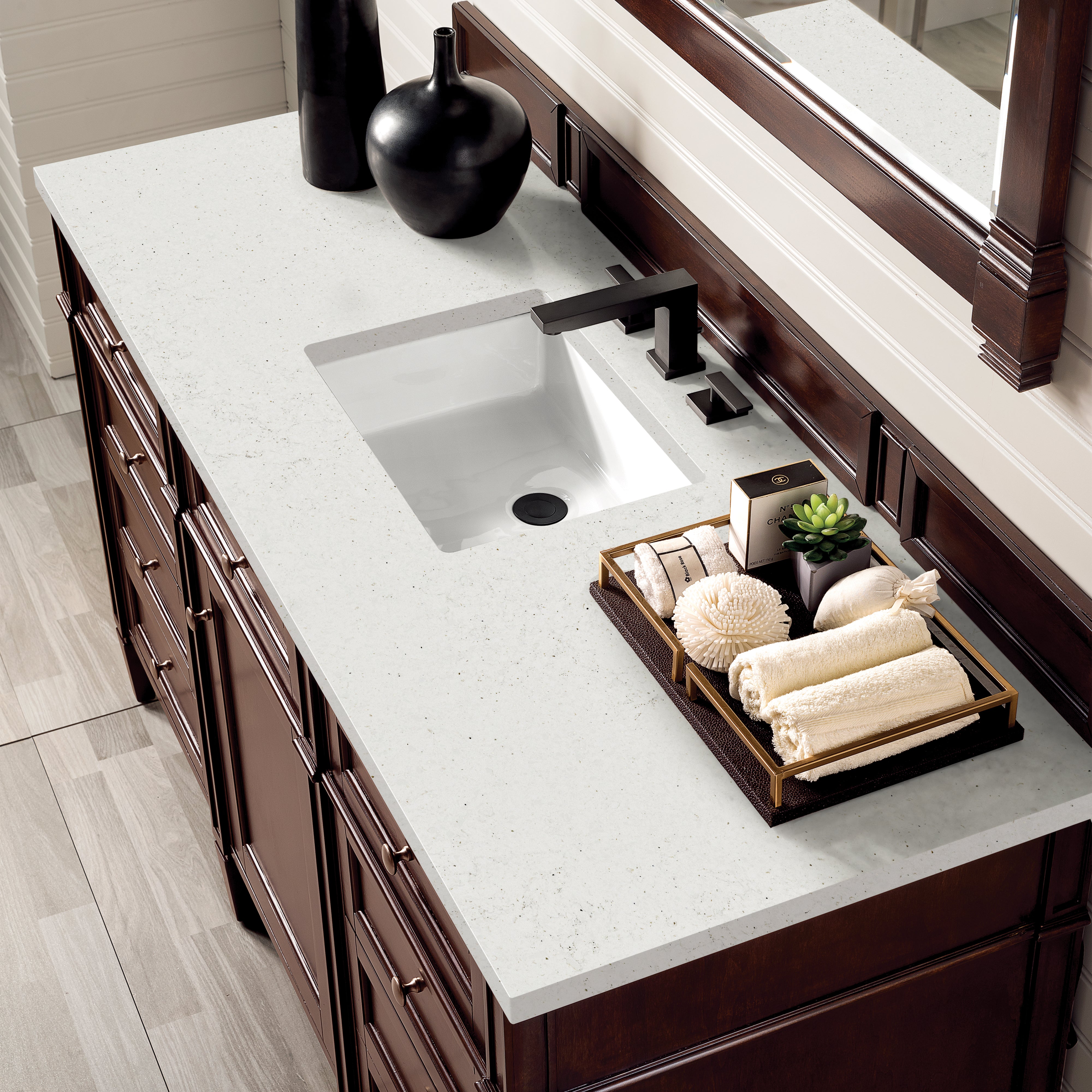 James Martin Brittany 60" Single Vanity in Burnished Mahogany with 3cm Countertop