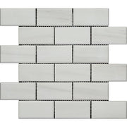 Dolomiti Polished Marble Mosaic Brick 2"X4" Big Bevel