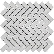 Dolomiti Polished Marble Mosaic Herringbone 1"X2"