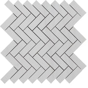 Dolomiti Polished Marble Mosaic Herringbone 1"X3"