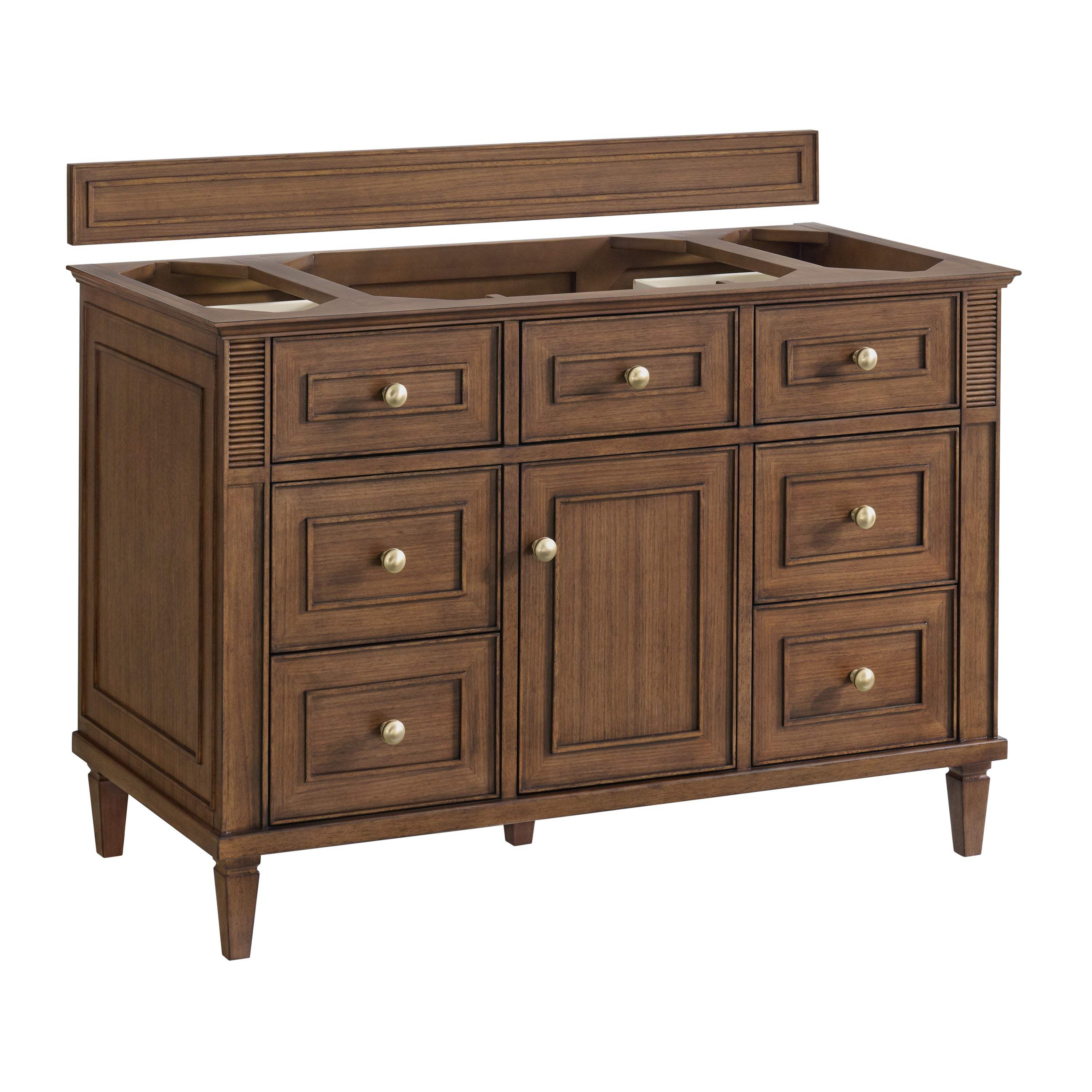 James Martin Lorelai 48" Single Vanity in Mid-Century Walnut with 3cm Countertop