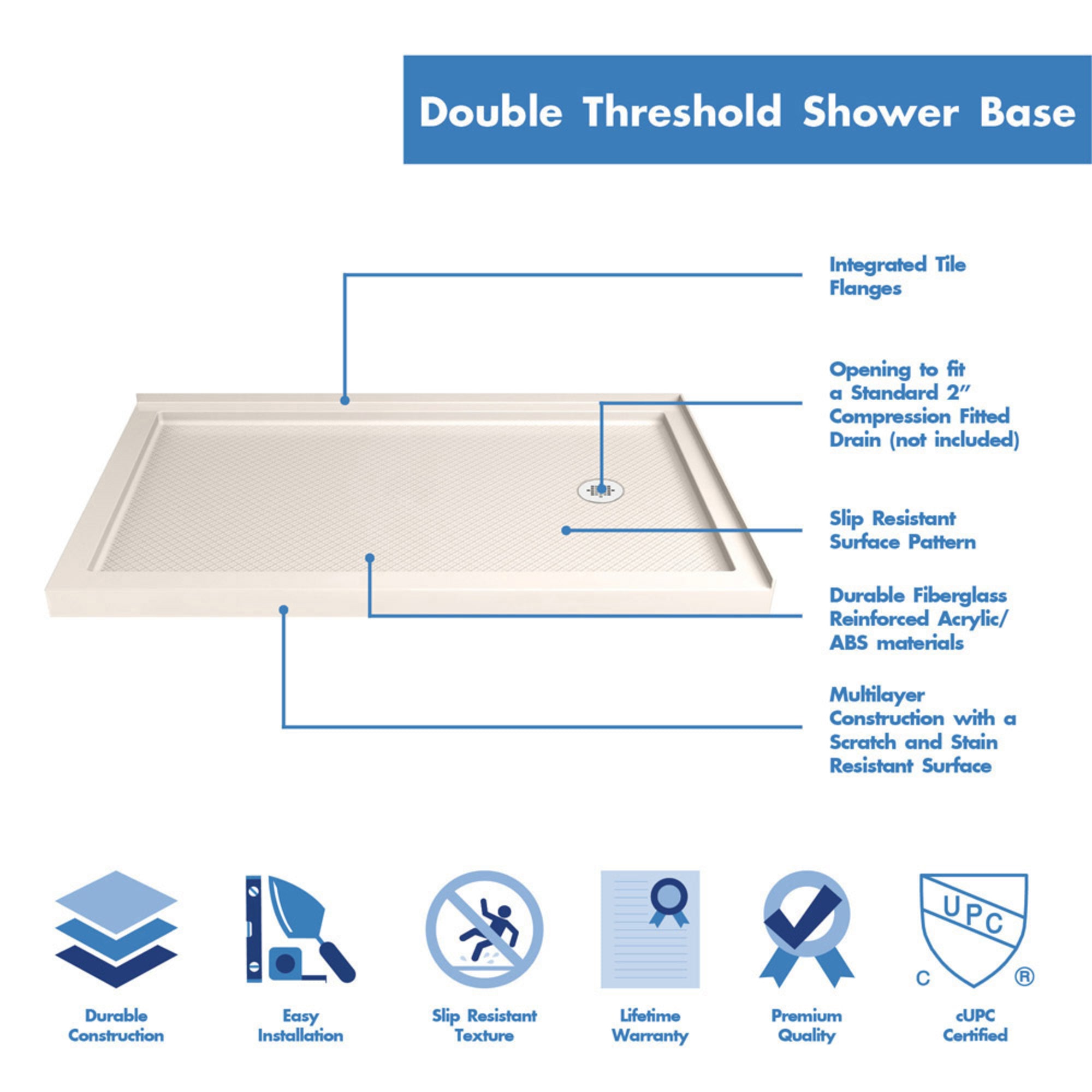 DreamLine Flex 60" W Shower Enclosure Kit