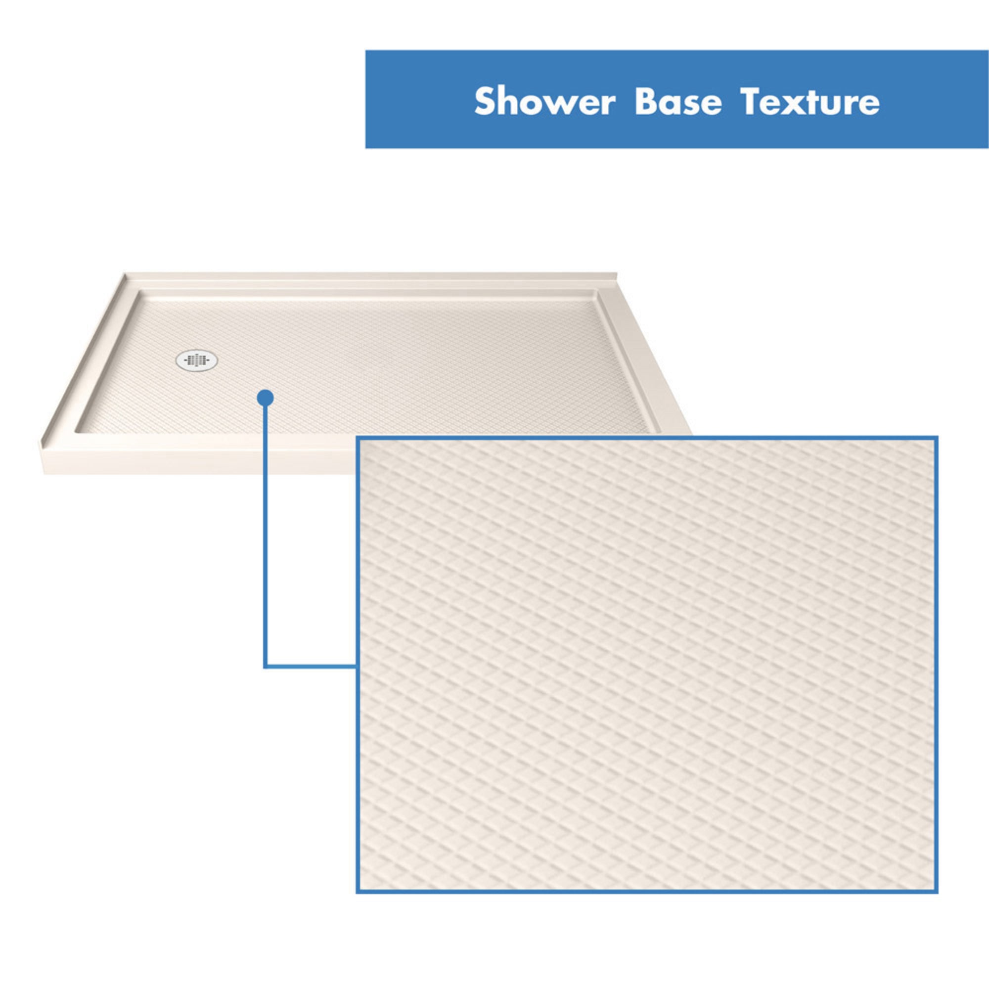 DreamLine SlimLine 34" D x 48" W Corner Shower Base