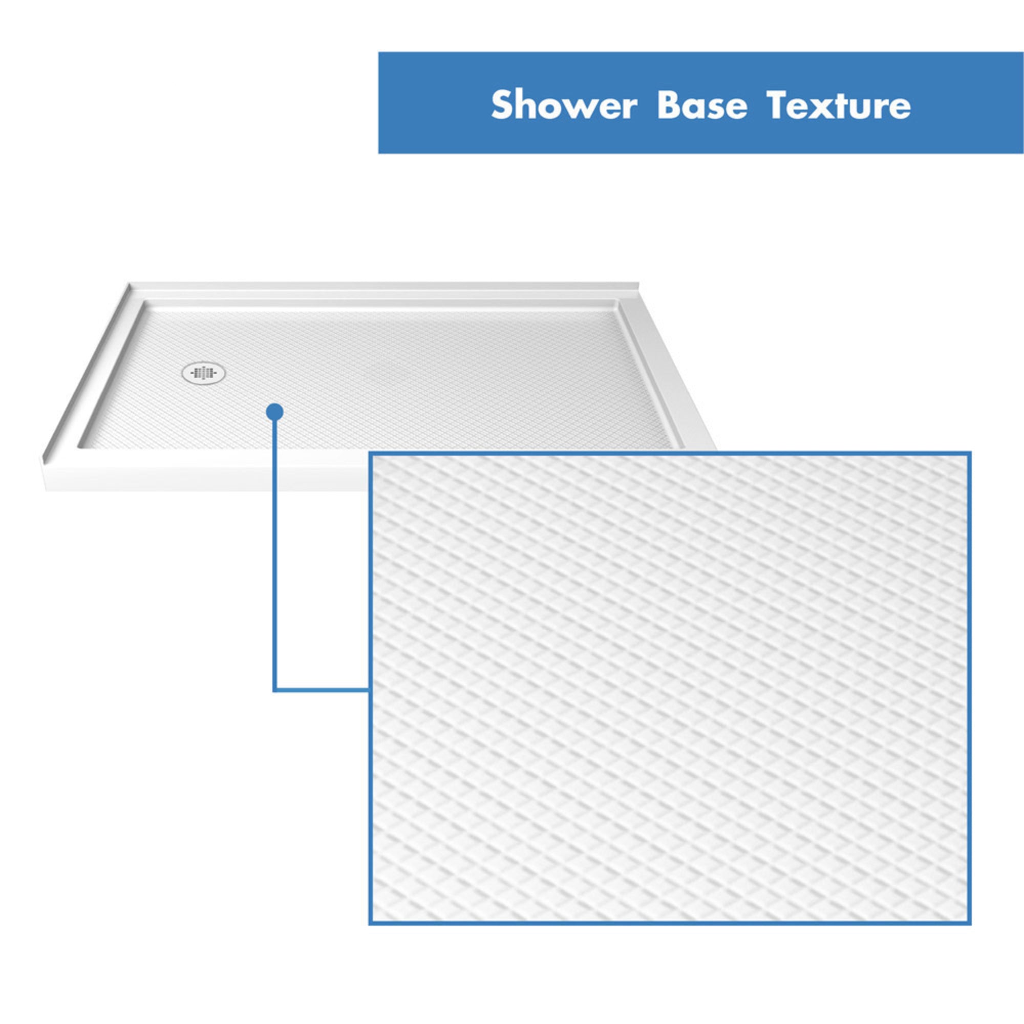 DreamLine SlimLine 34" D x 48" W Corner Shower Base