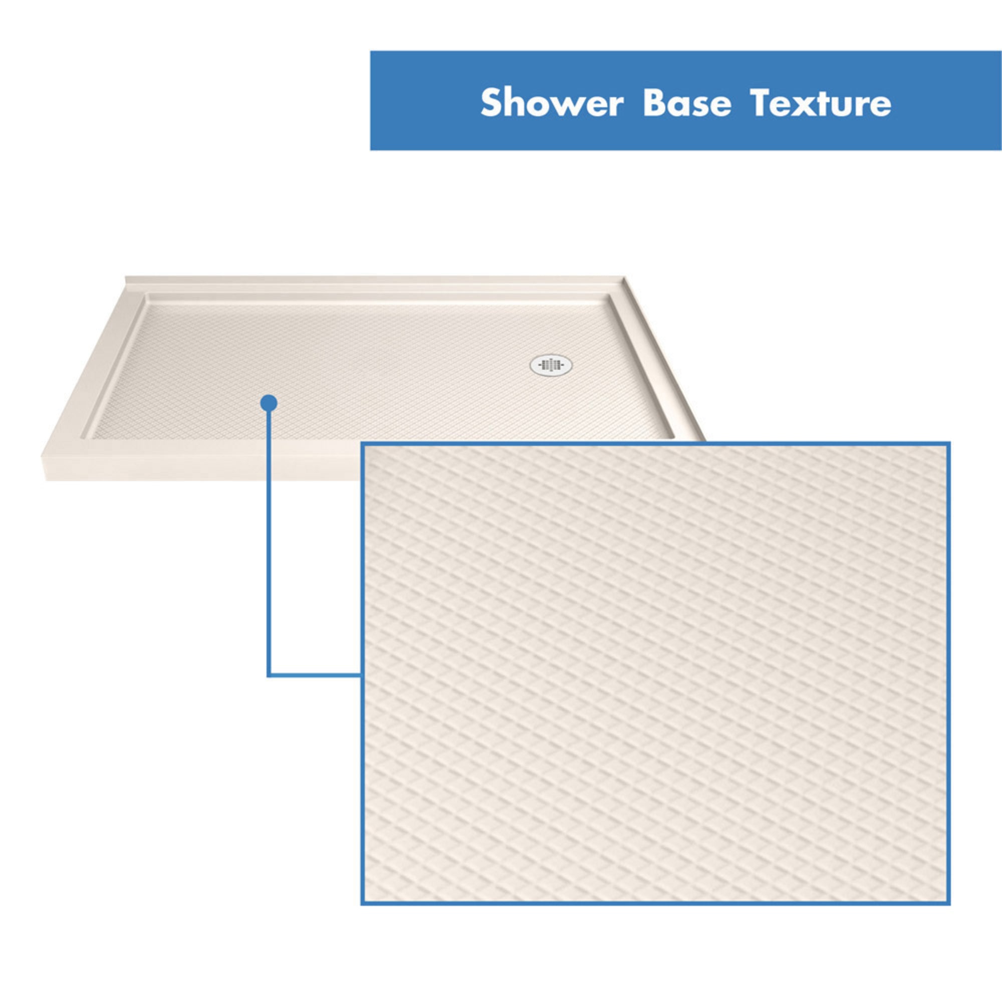 DreamLine SlimLine 34" D x 48" W Corner Shower Base