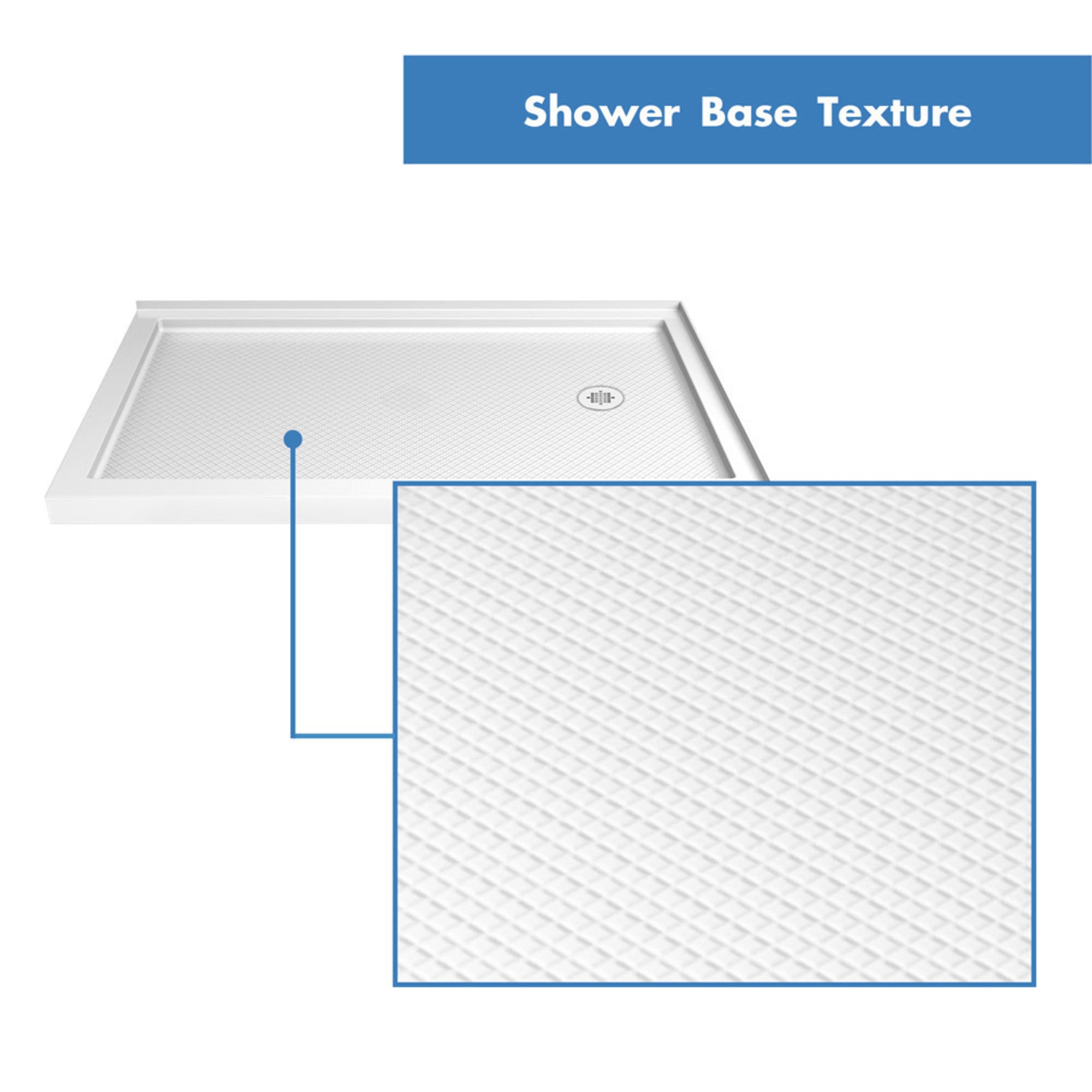 DreamLine SlimLine 34" D x 48" W Corner Shower Base