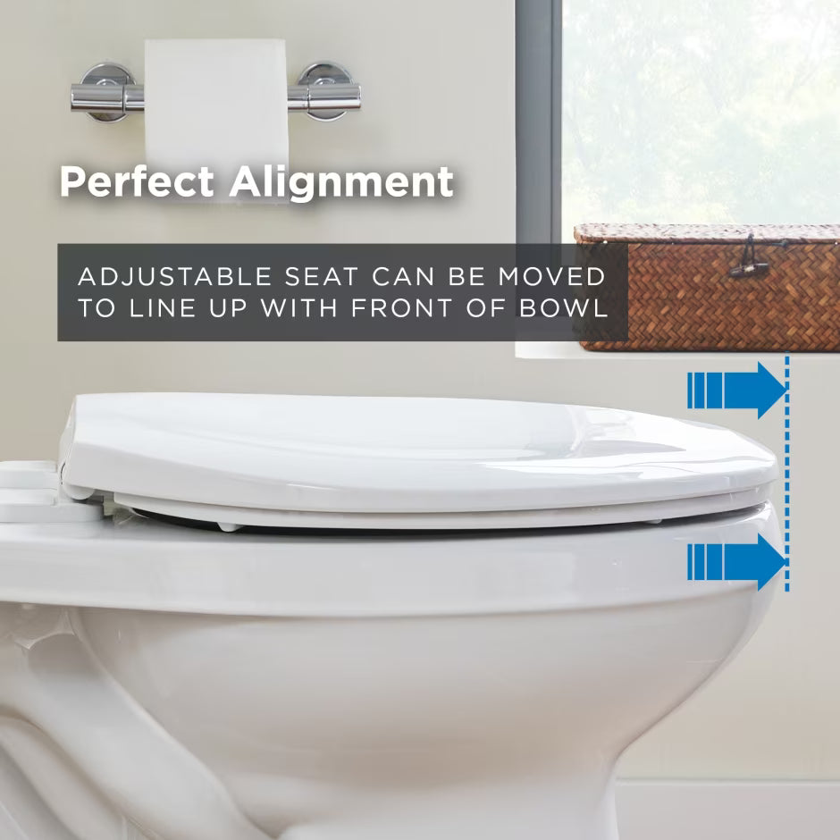 Gerber Adjustable Slow Close Elongated Toilet Seat with Cover