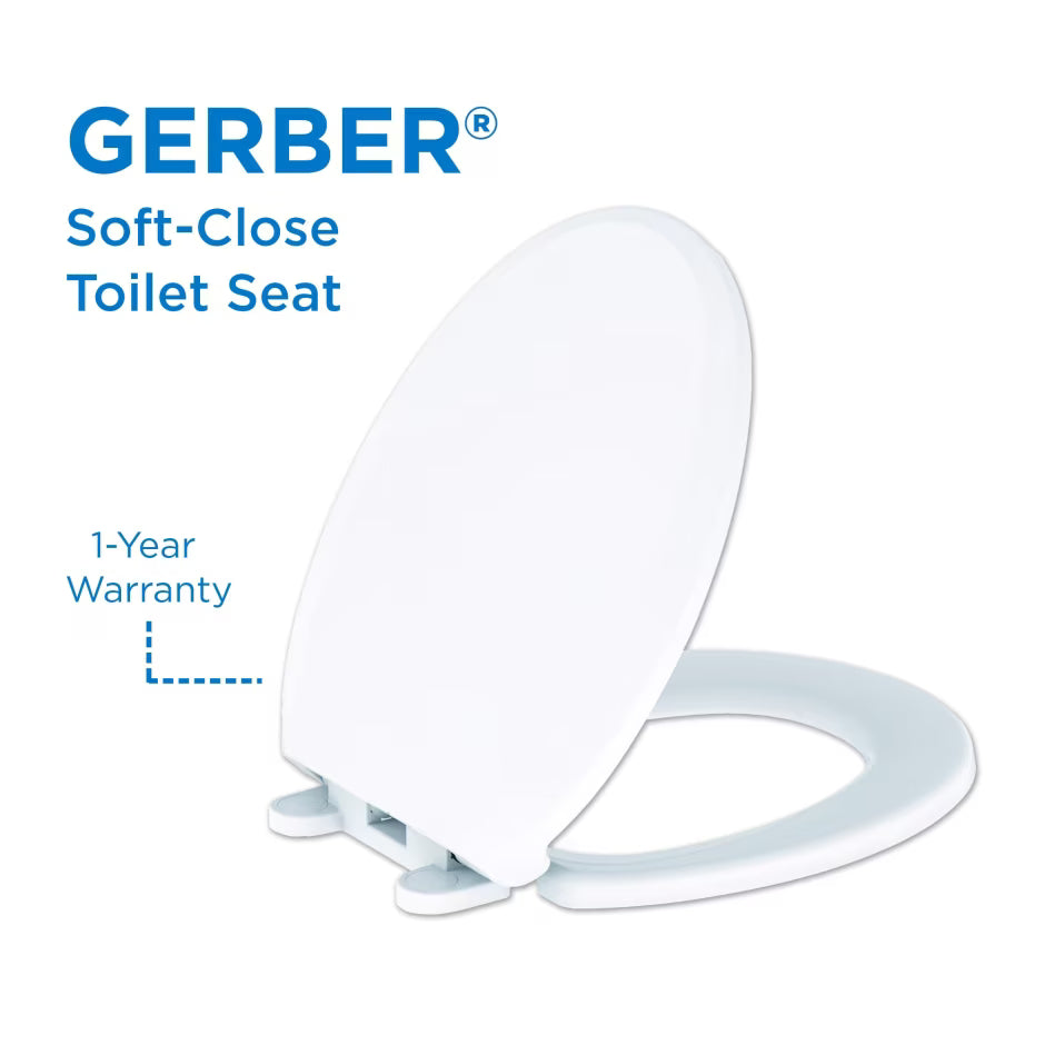 Gerber GC550129 Round Front, Undermount, Soft-Close Toilet Seat