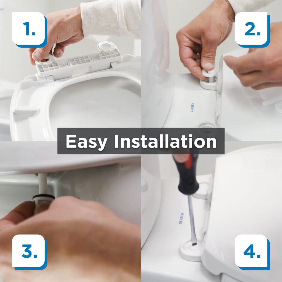 Gerber GC550129 Round Front, Undermount, Soft-Close Toilet Seat