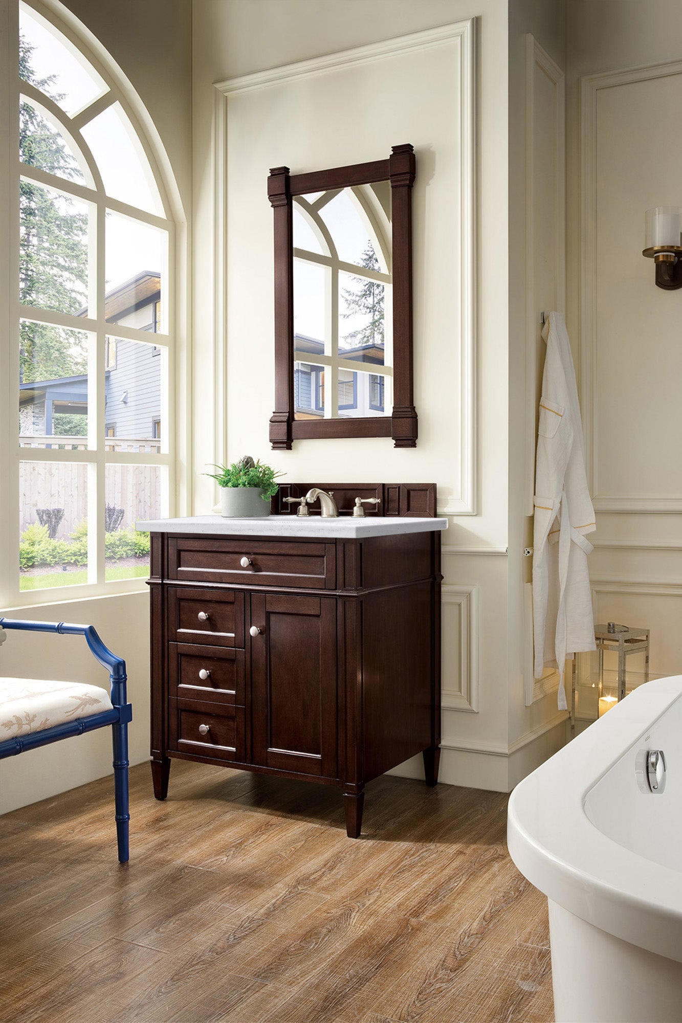 James Martin Brittany 30" Single Vanity in Burnished Mahogany with 3cm Countertop