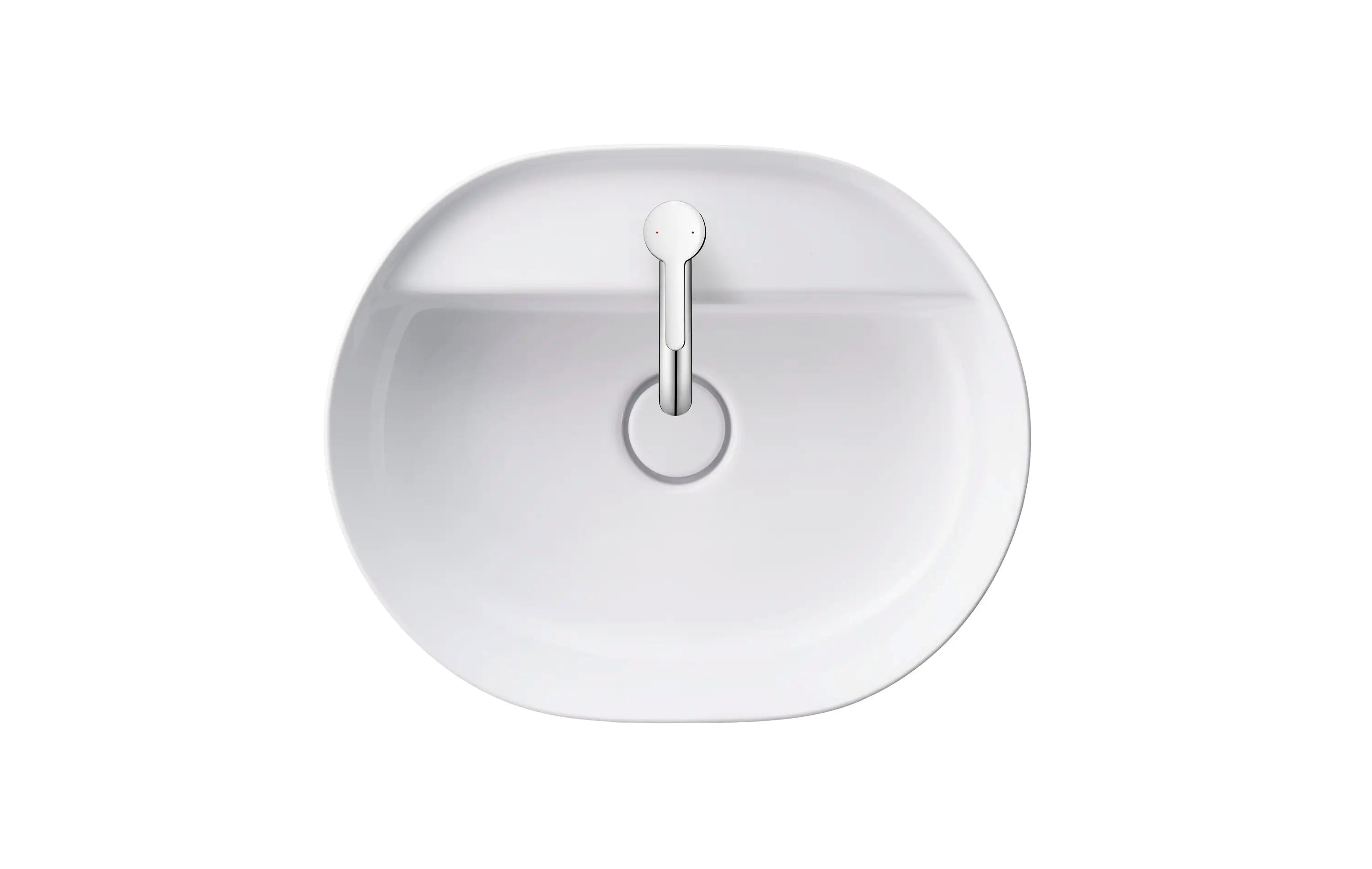 Duravit Luv 19 1/4'' Oval Vessel Sink in White with Single Faucet Hole and