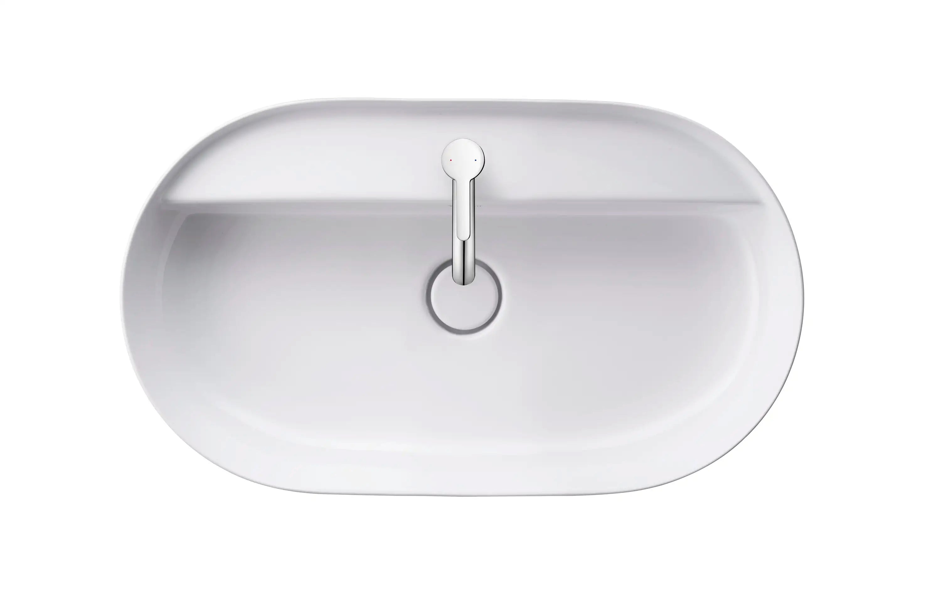 Duravit Luv 27 1/8'' Oval Vessel Sink in White with Single Faucet Hole and