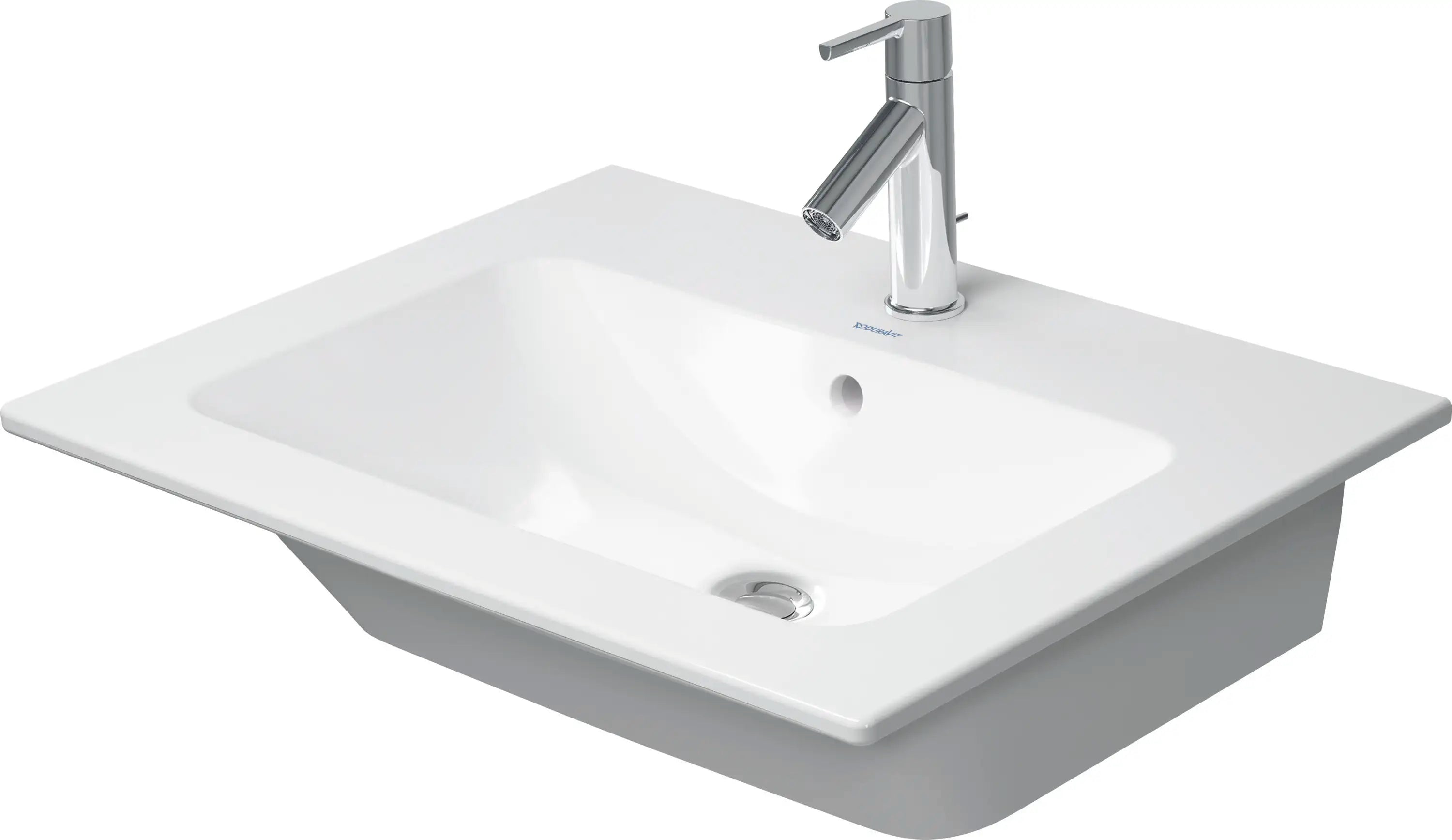 Duravit ME by Starck 24 3/4'' Rectangular Wall Mounted Sink in White with Single Faucet Hole and with Overflow