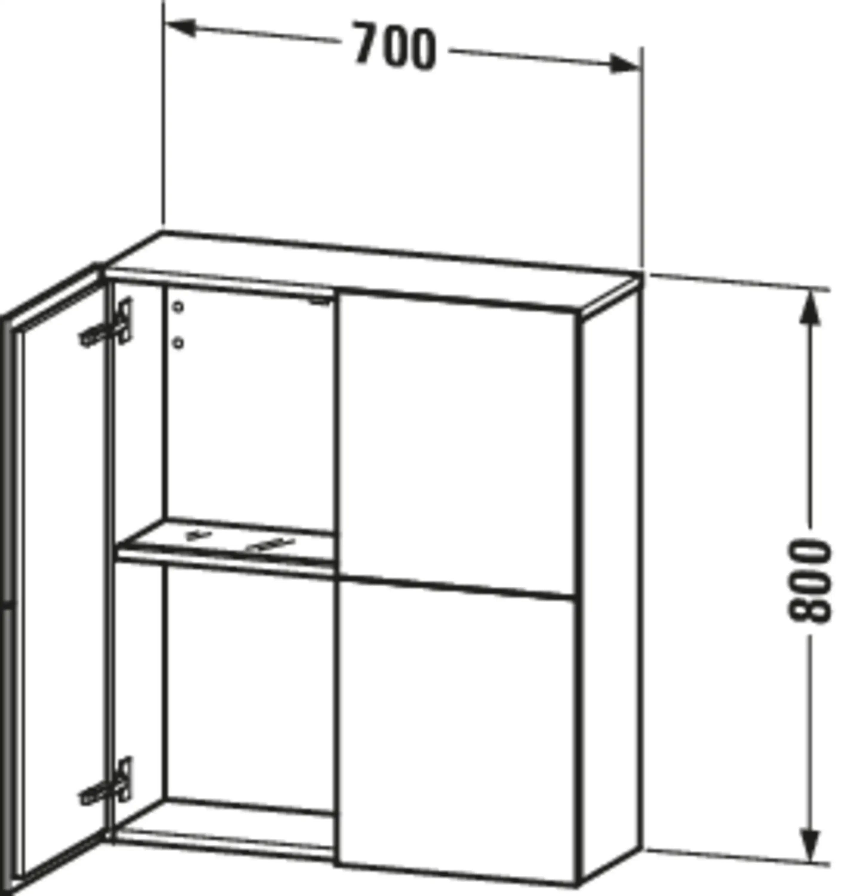 Duravit L-Cube 27 1/2'' x 31 1/2'' Wall Mount Linen Cabinet
