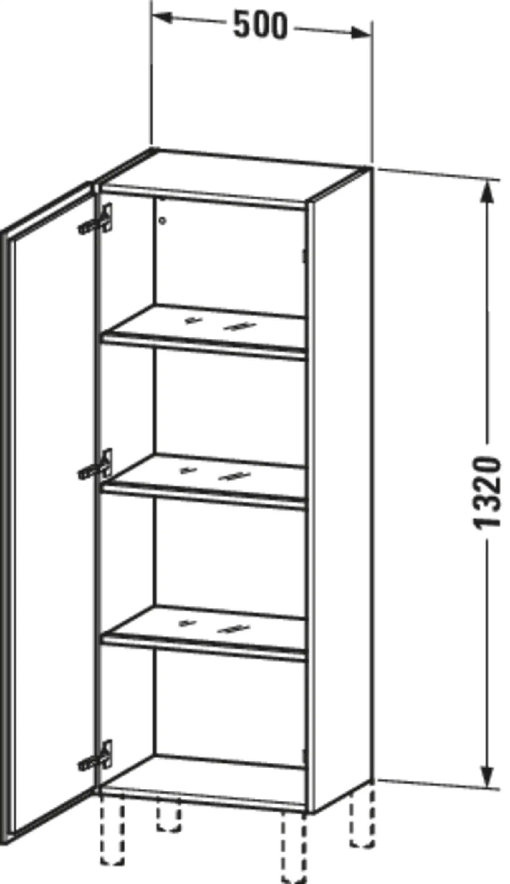 Duravit L-Cube 19 5/8'' x 52'' Wall Mount Linen Cabinet