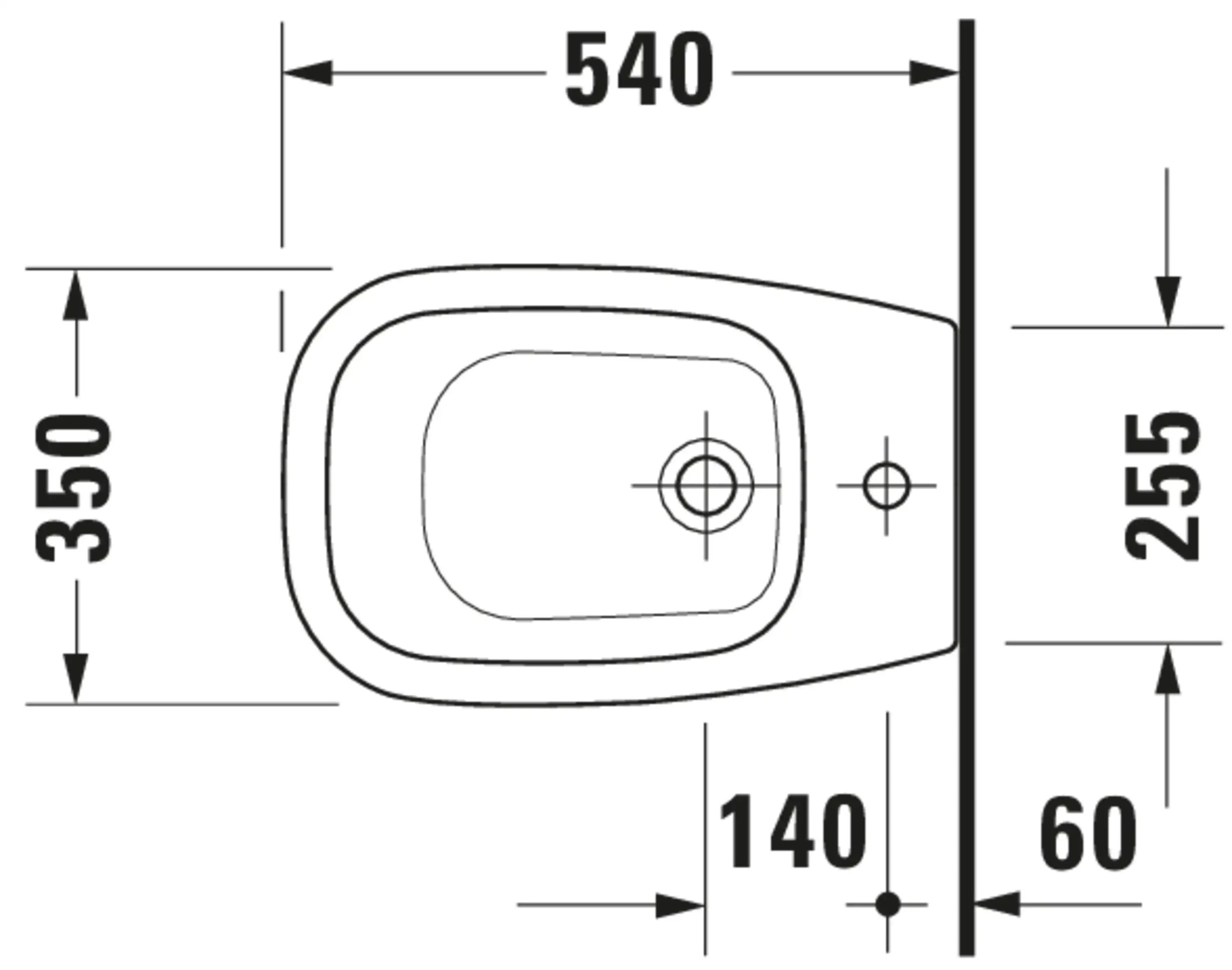 Duravit D-Code Single Hole Horizontal Spray Floorstanding Bidet in White