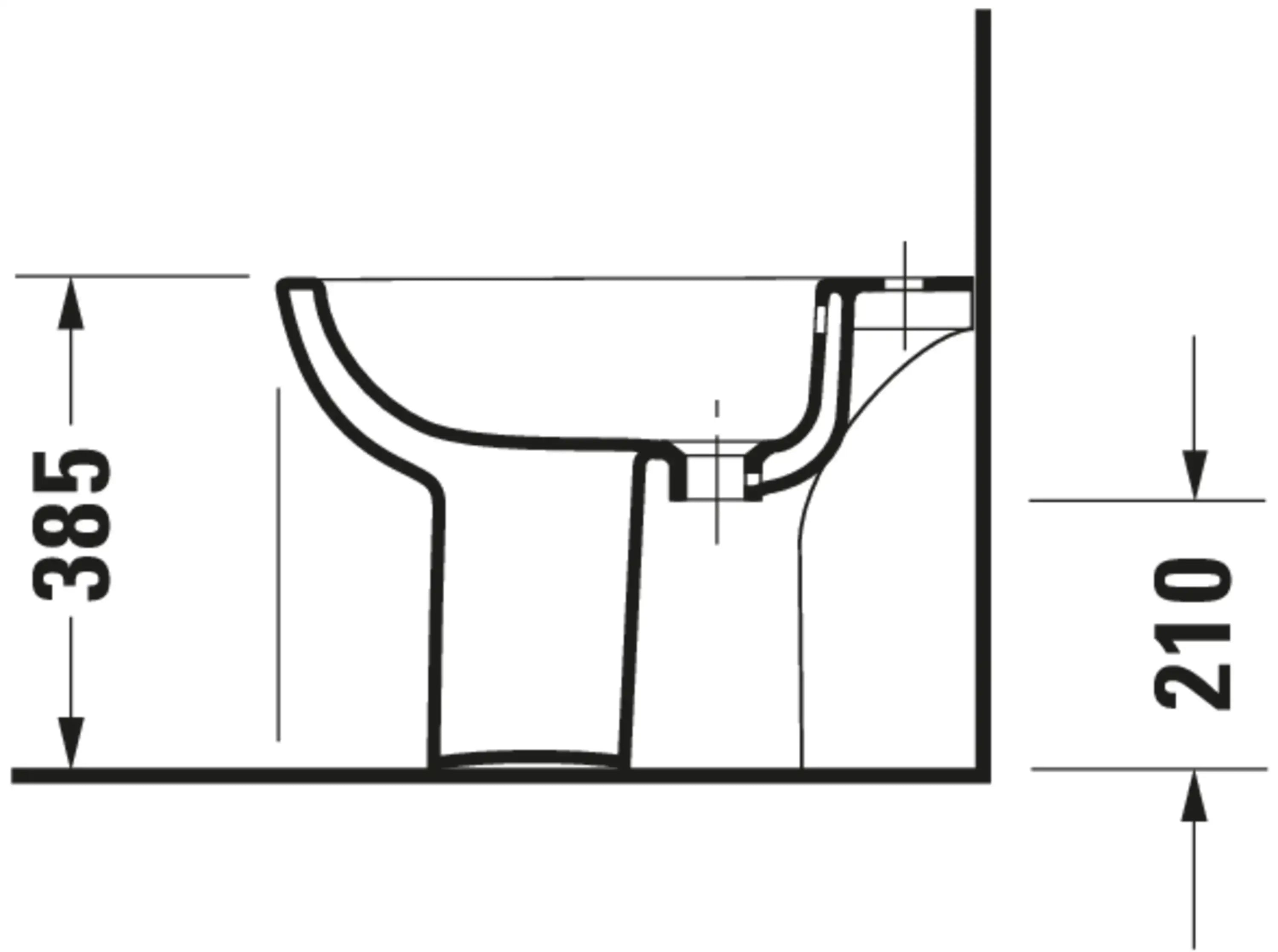 Duravit D-Code Single Hole Horizontal Spray Floorstanding Bidet in White