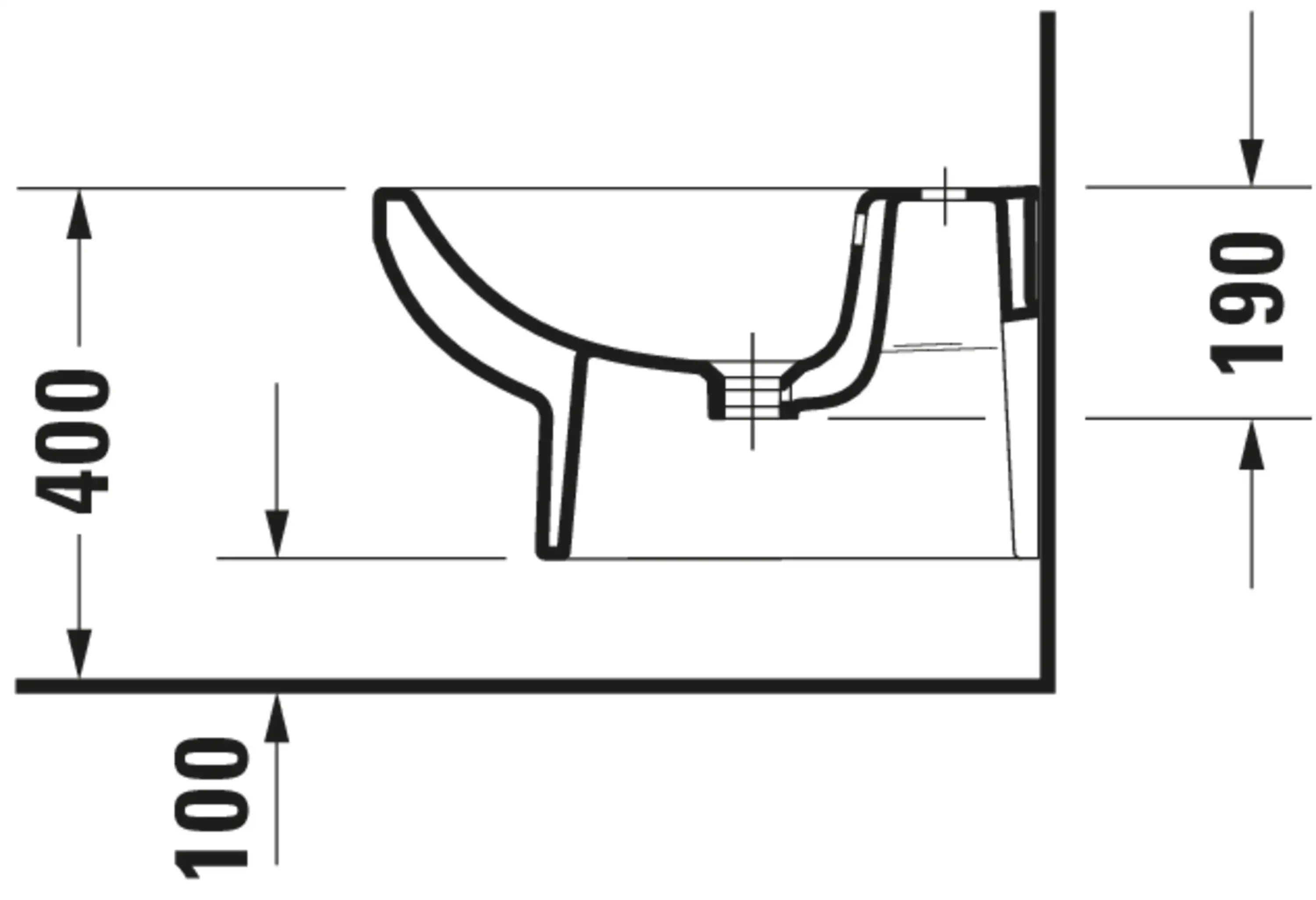 Duravit No.1 Single Hole Horizontal Spray Wall Mount Bidet in White