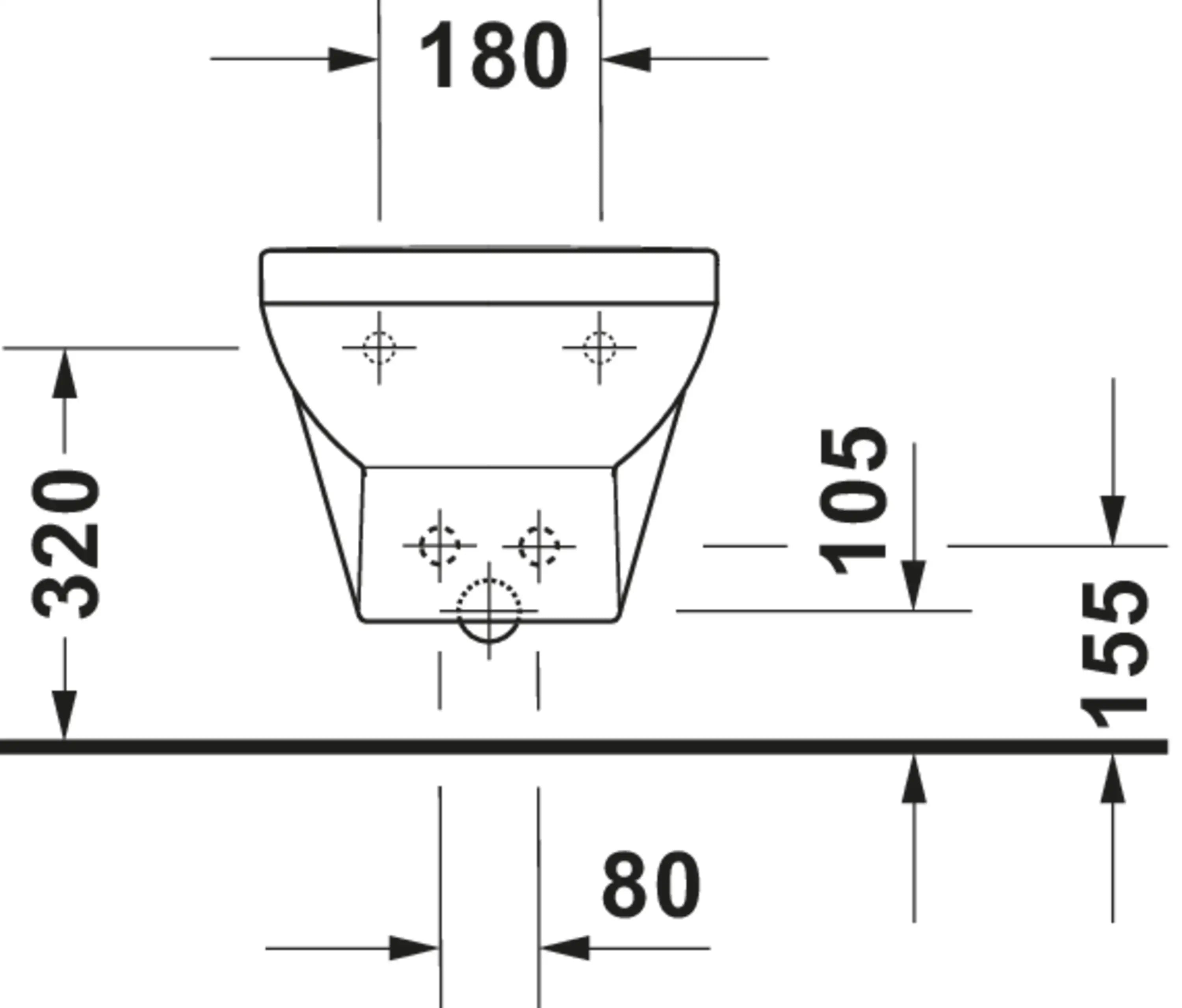 Duravit No.1 Single Hole Horizontal Spray Wall Mount Bidet in White