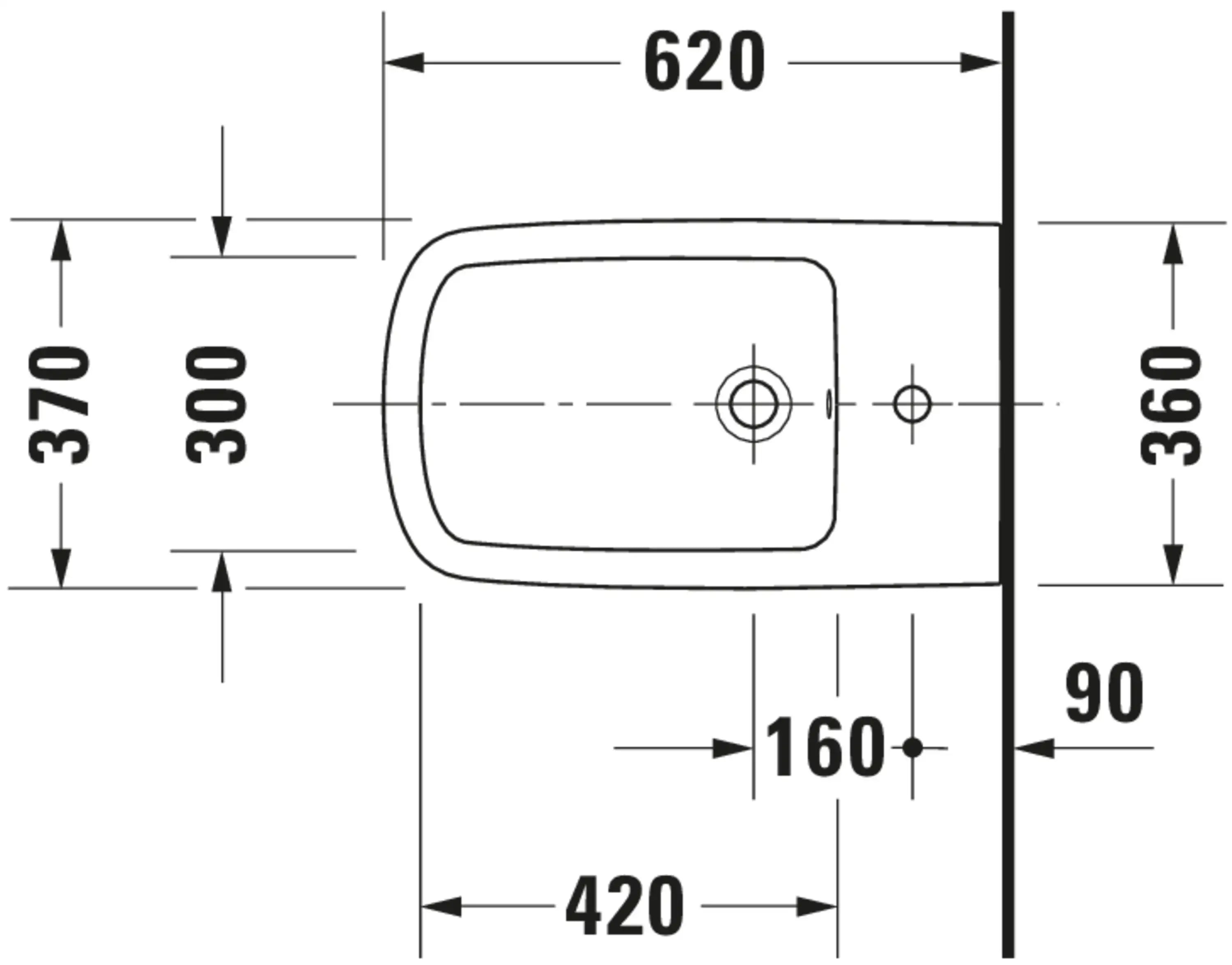 Duravit DuraStyle Single Hole Horizontal Spray Wall Mount Bidet in White
