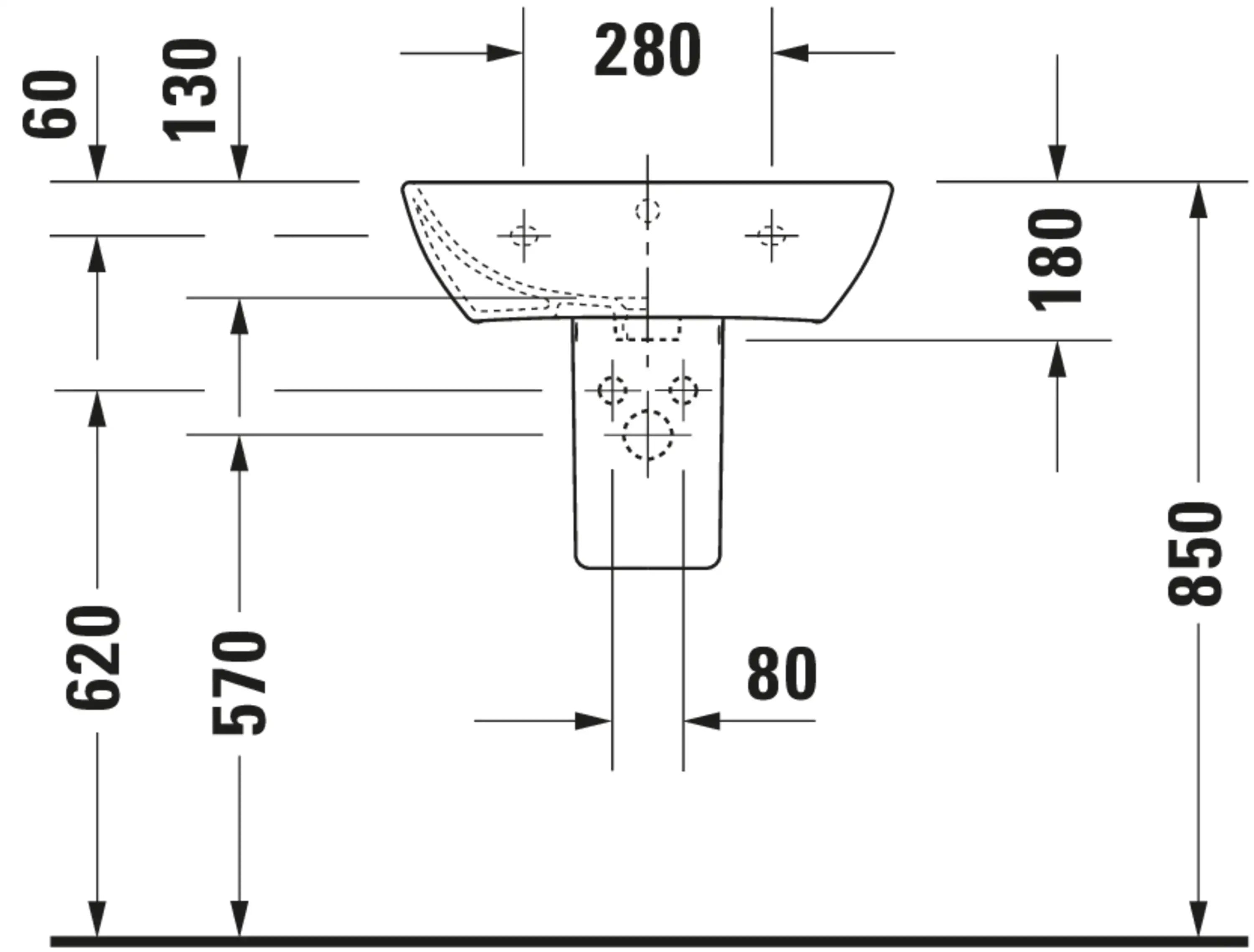 Duravit ME by Starck 21 5/8'' Rectangular Wall Mounted Sink with Single Faucet Hole and with Overflow