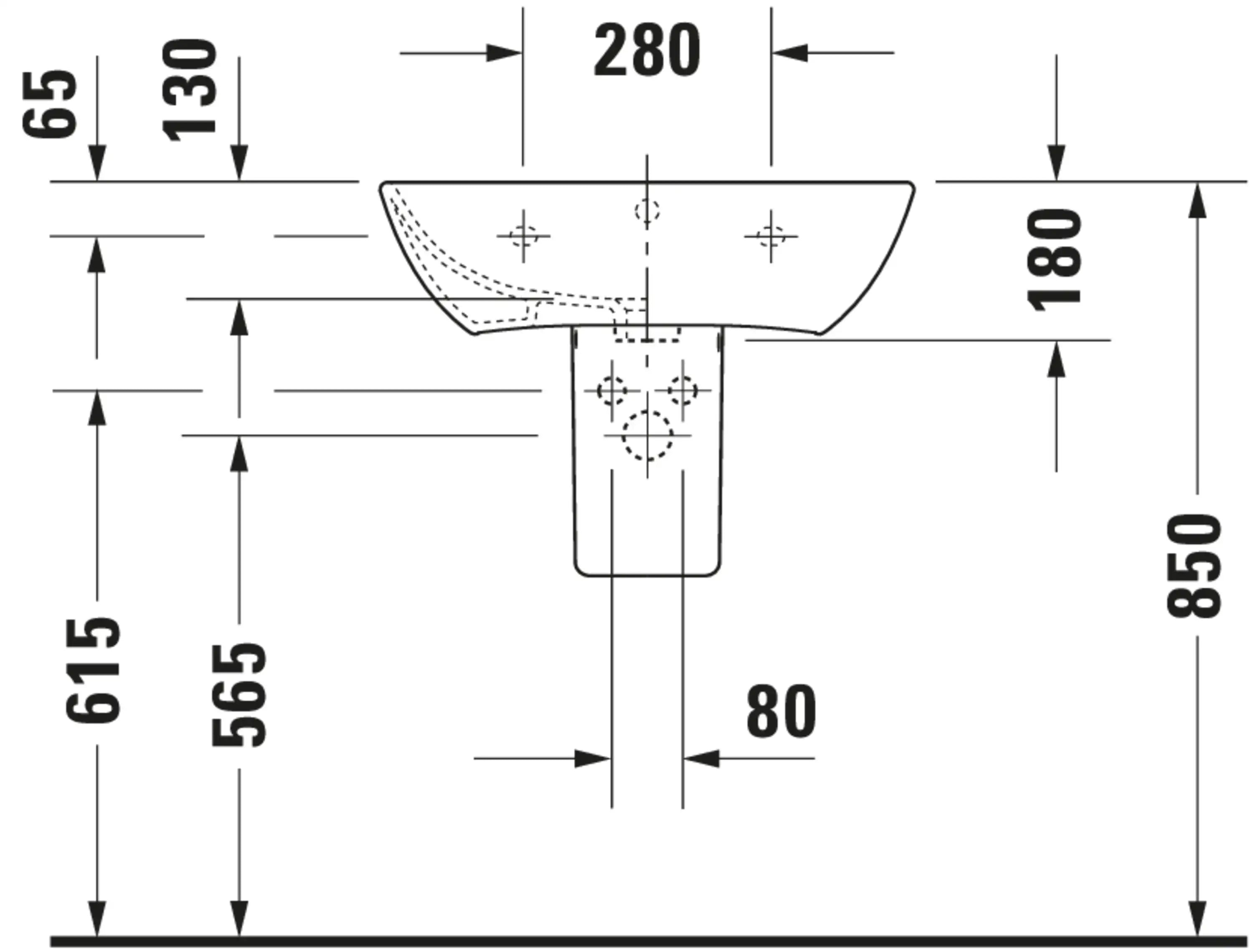 Duravit ME by Starck 23 5/8'' Rectangular Wall Mounted Sink  with Single Faucet Hole and with Overflow