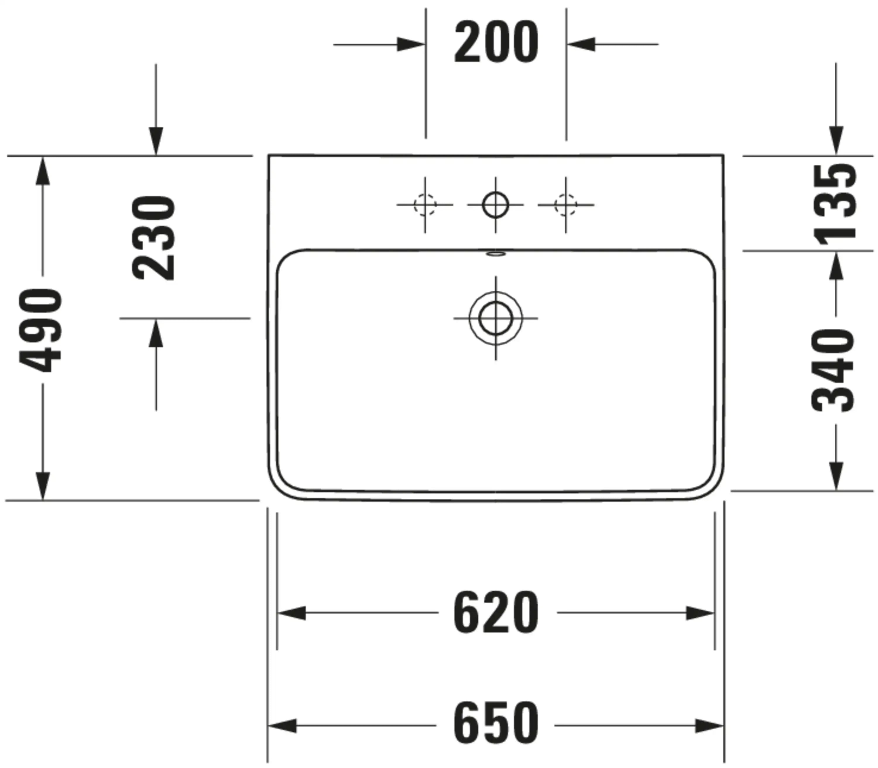 Duravit ME by Starck 25 5/8'' Rectangular Wall Mounted Sink with Single Faucet Hole and with Overflow