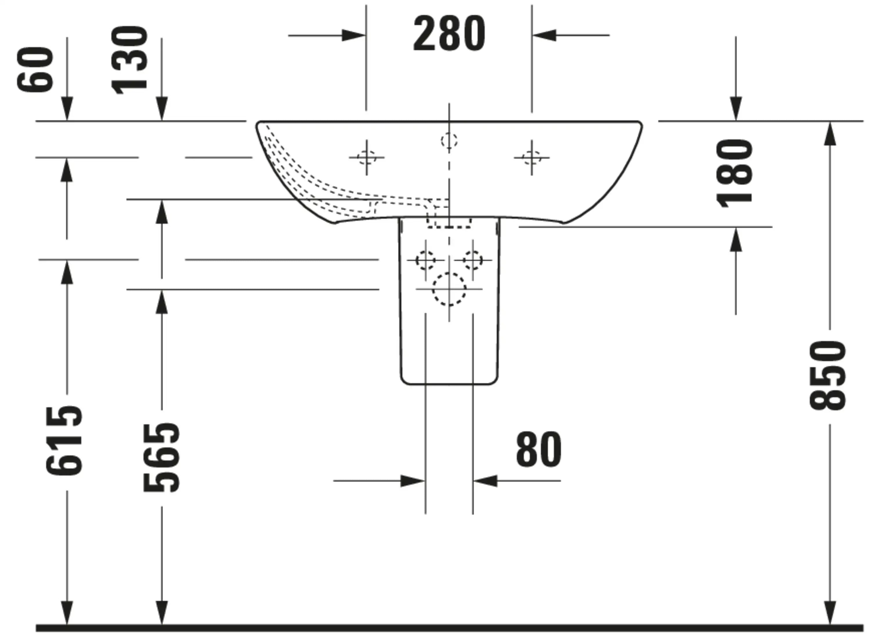 Duravit ME by Starck 25 5/8'' Rectangular Wall Mounted Sink with Single Faucet Hole and with Overflow