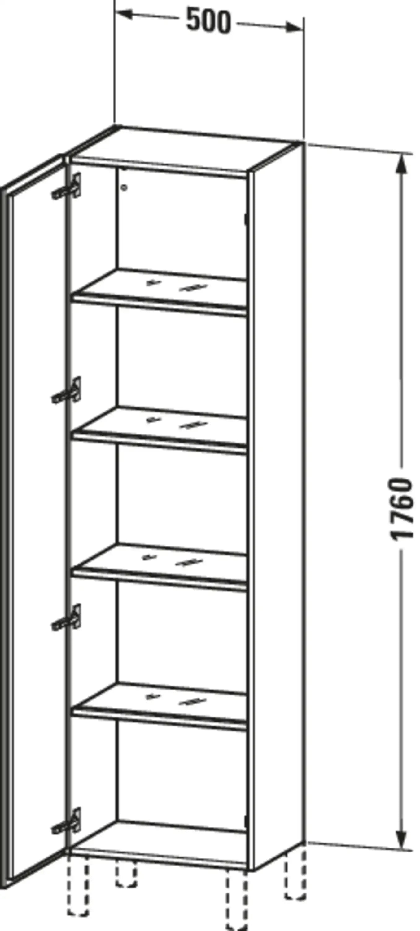 Duravit L-Cube 19 5/8'' x 69 1/4'' Wall Mount Linen Cabinet