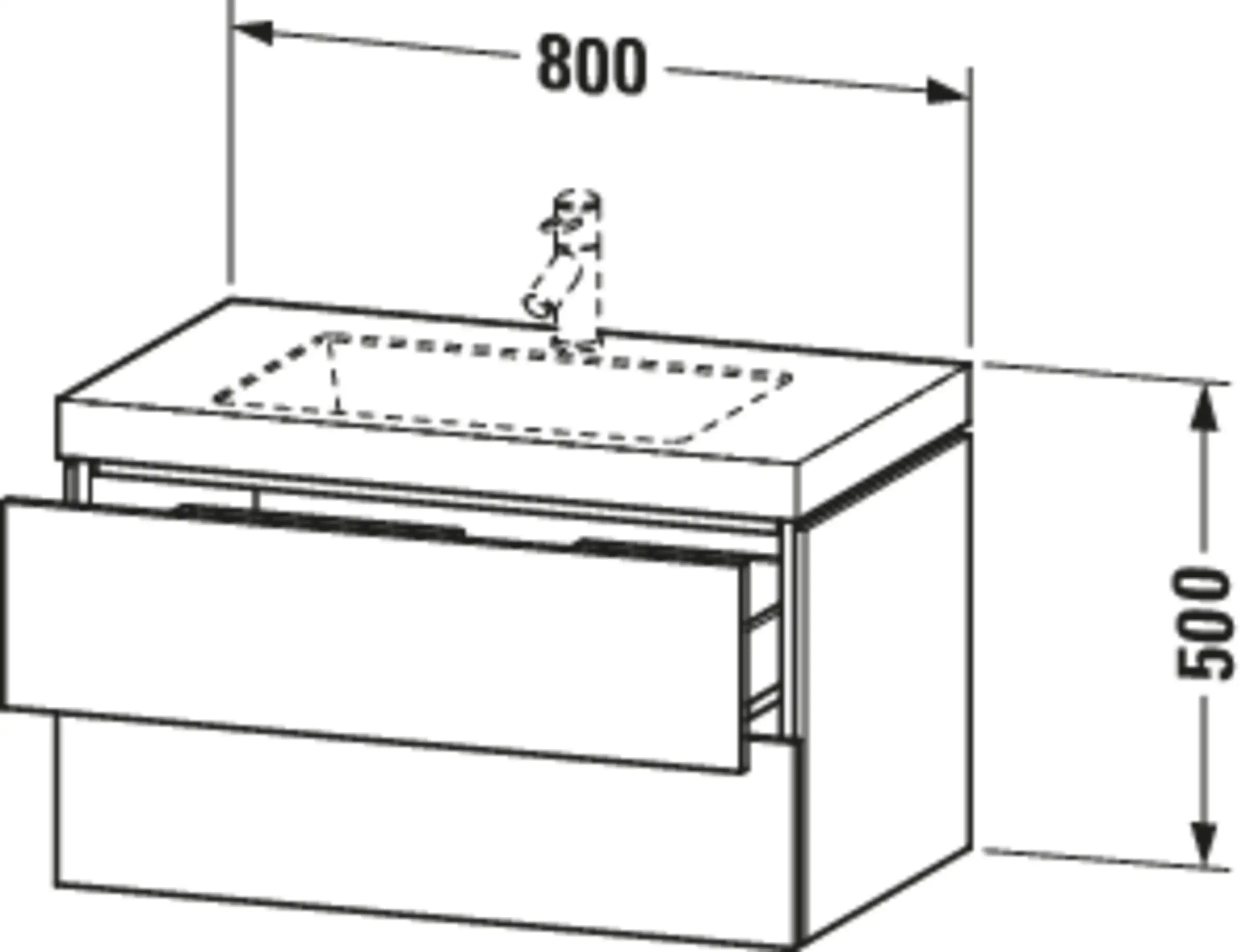 Duravit L-Cube 31 1/2'' Wall Mount Two Drawer c-bonded Single Vanity, Including Cabinet and Single Hole Sink