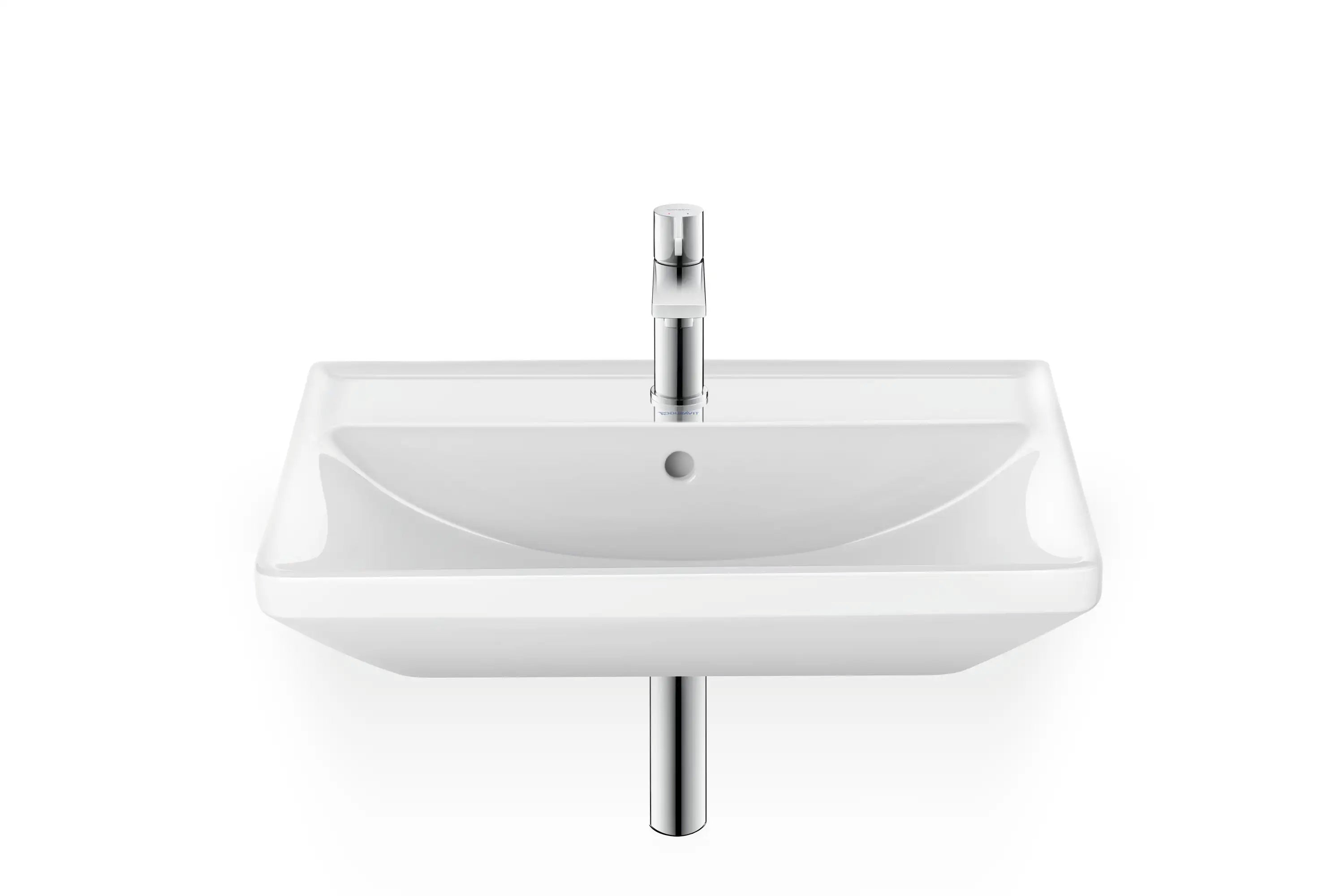 Duravit D-Neo 21 5/8'' Rectangular Wall Mounted Sink in White with Single Faucet Hole and with Overflow