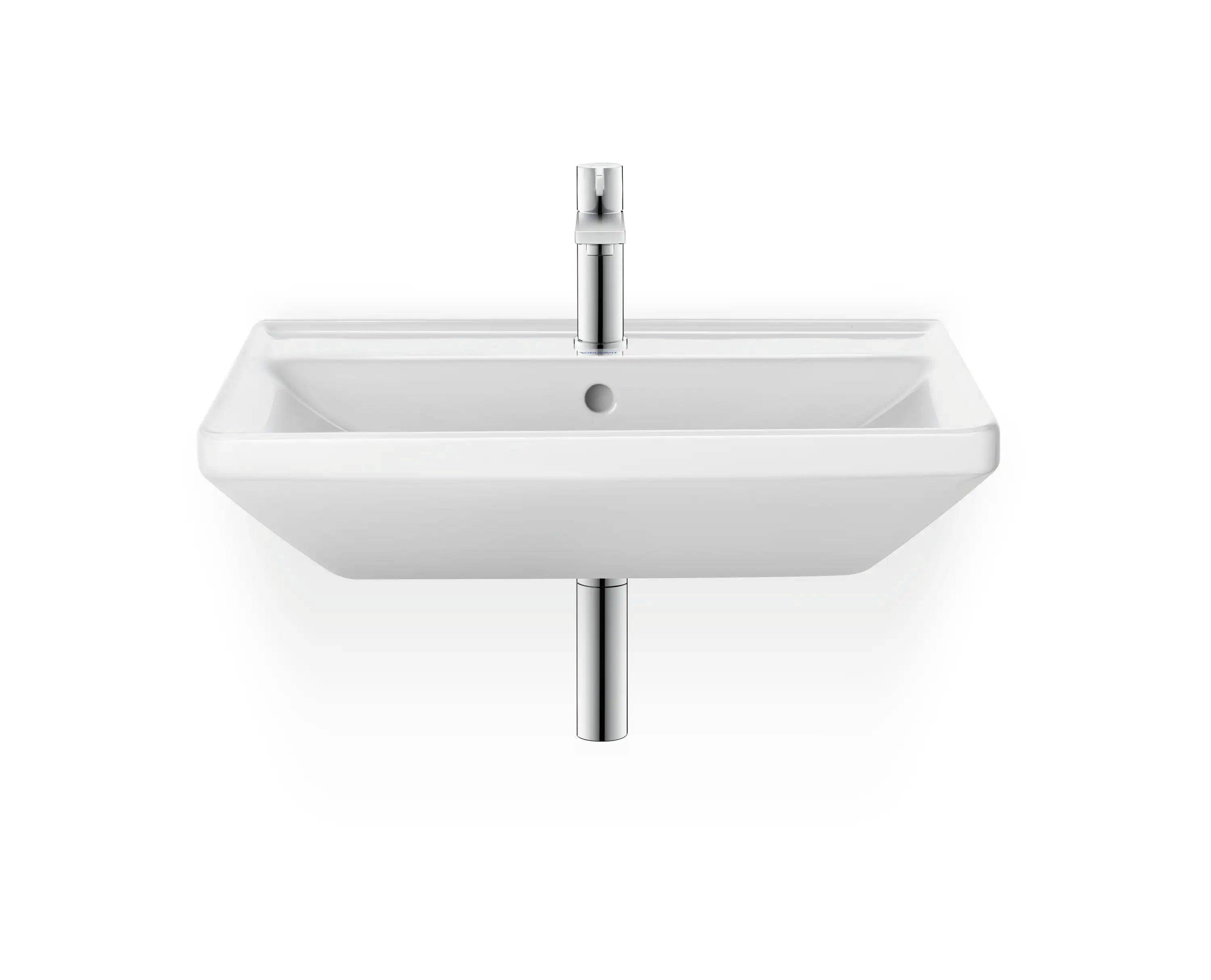 Duravit D-Neo 21 5/8'' Rectangular Wall Mounted Sink in White with Single Faucet Hole and with Overflow