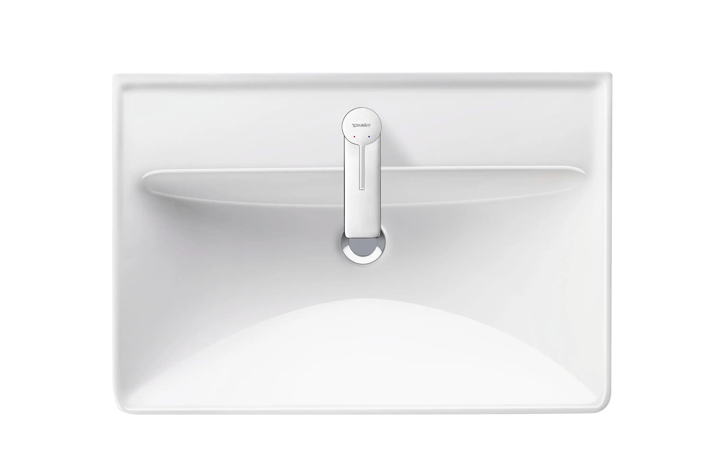 Duravit D-Neo 25 5/8'' Rectangular Wall Mounted Sink in White with Single Faucet Hole and with Overflow