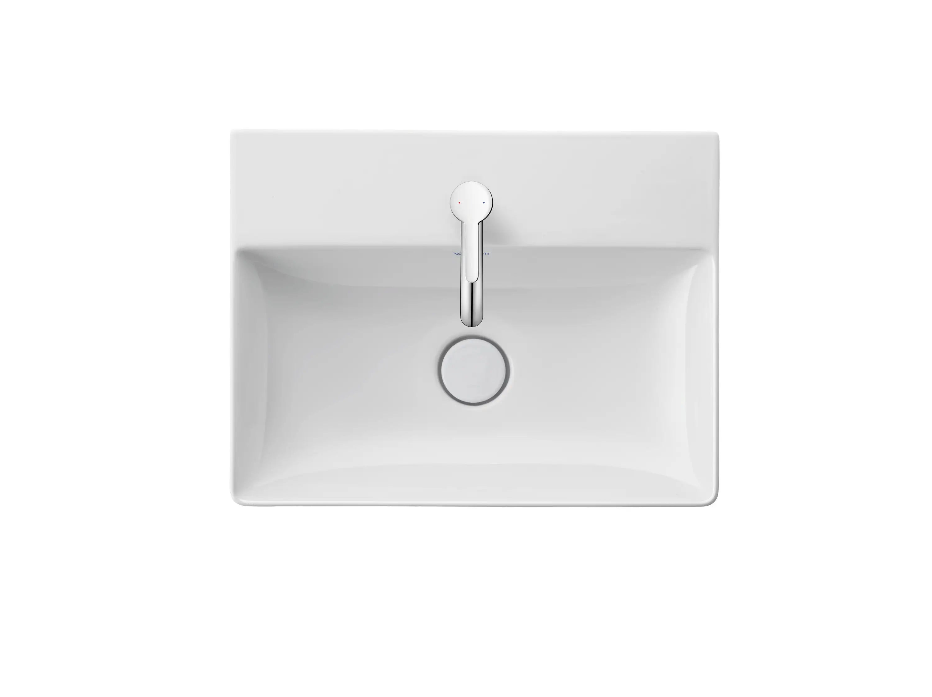 Duravit DuraSquare 19 5/8'' Rectangular Wall Mounted Sink in White with Single Faucet Hole and