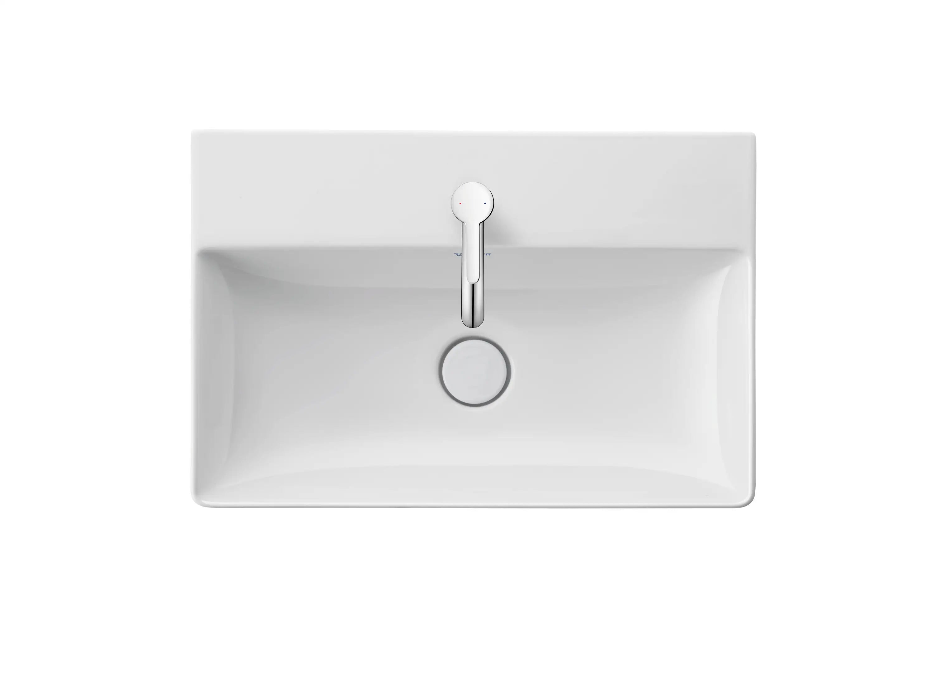 Duravit DuraSquare 23 5/8'' Rectangular Wall Mounted Sink in White with Single Faucet Hole and