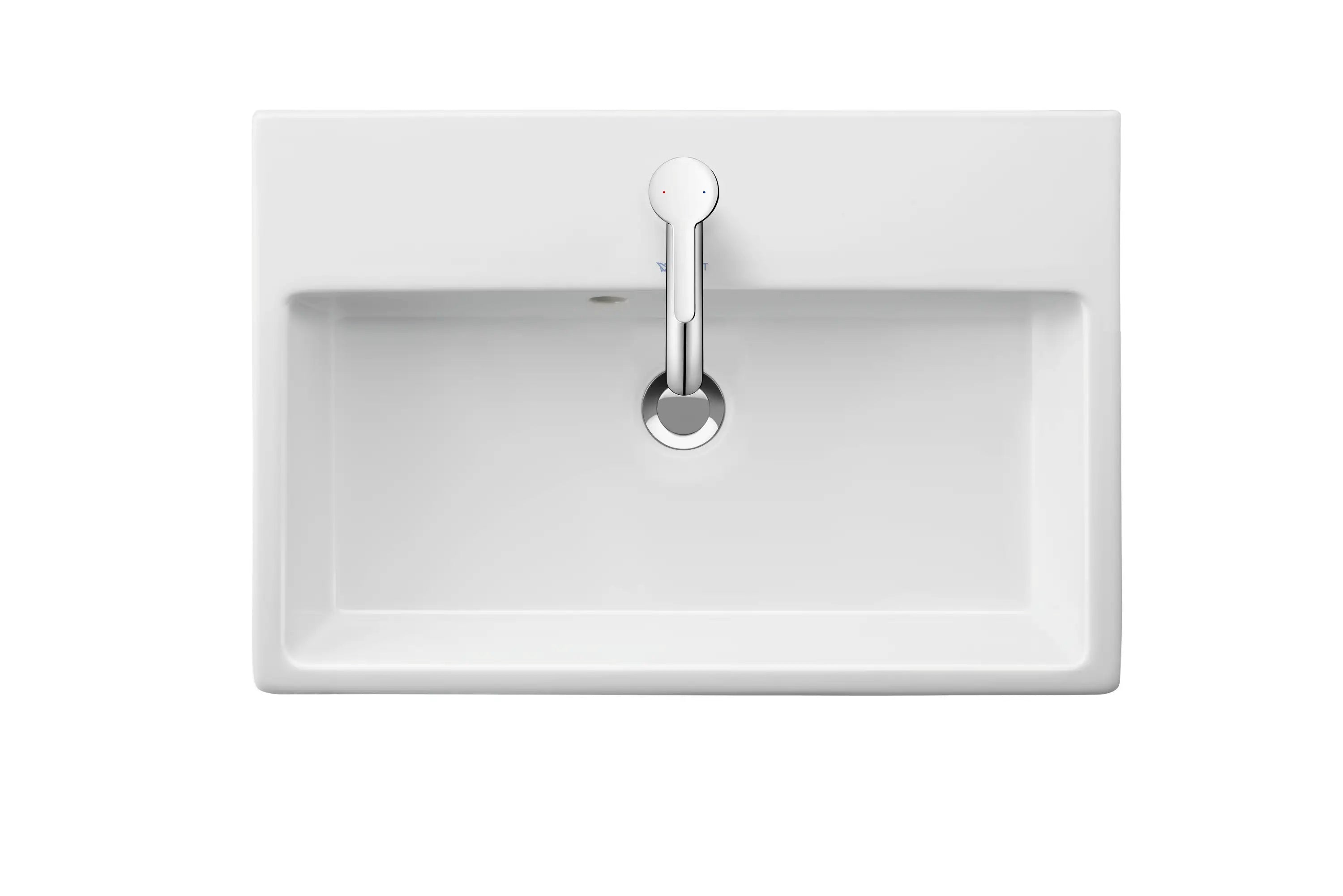 Duravit Vero 23 5/8'' Rectangular Wall Mounted Sink in White with Single Faucet Hole and with Overflow