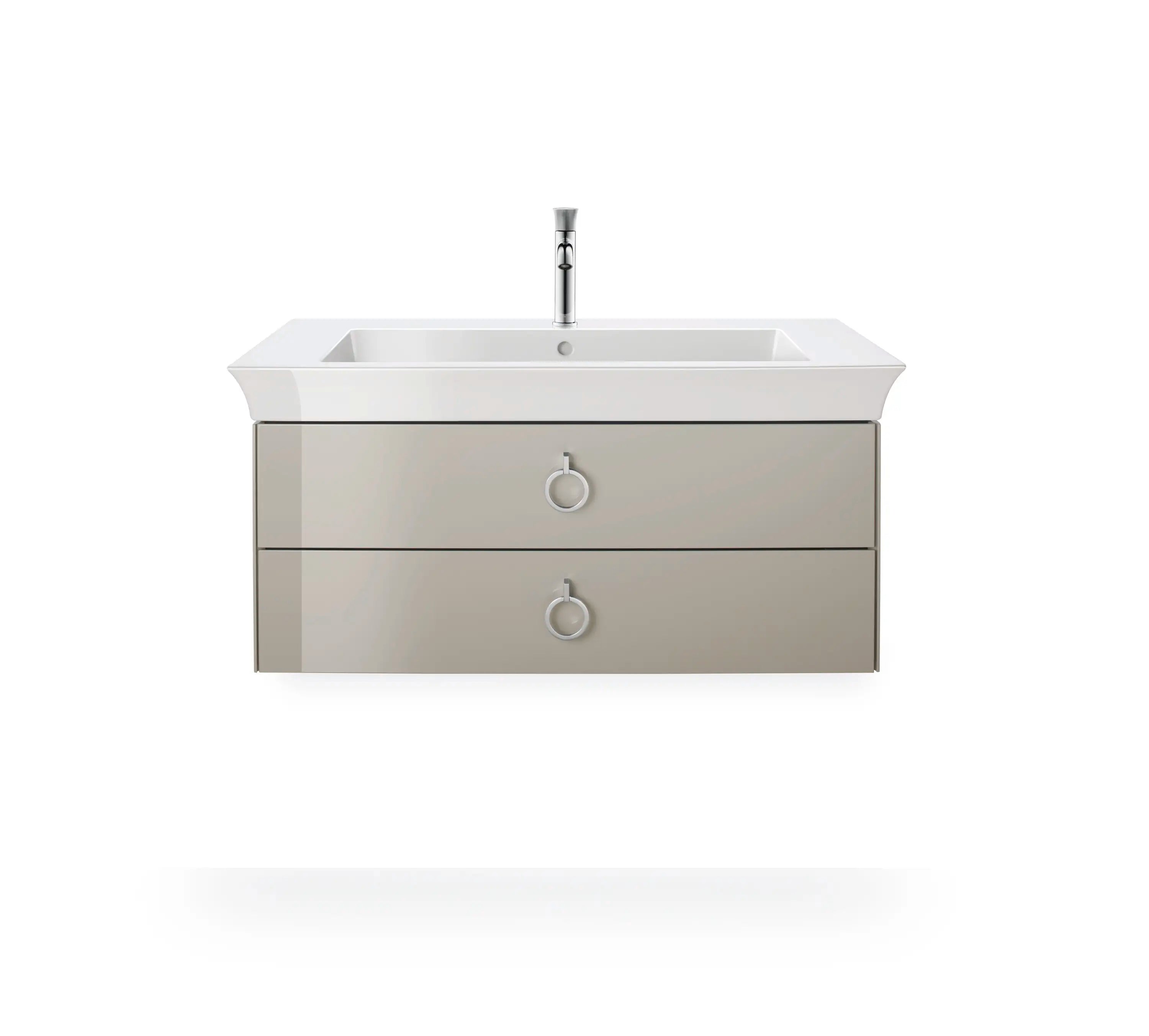 Duravit White Tulip 41 1/2'' Rectangular Wall Mounted Sink in White with Single Faucet Hole and with Overflow