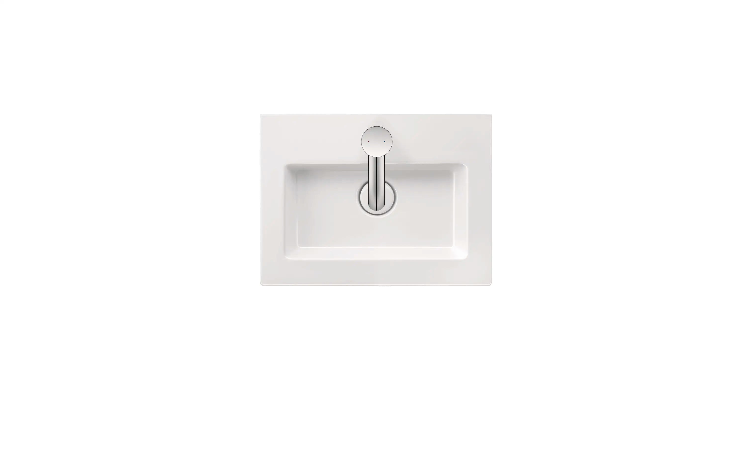 Duravit White Tulip 17 3/4'' Rectangular Wall Mounted Sink in White with Single Faucet Hole and