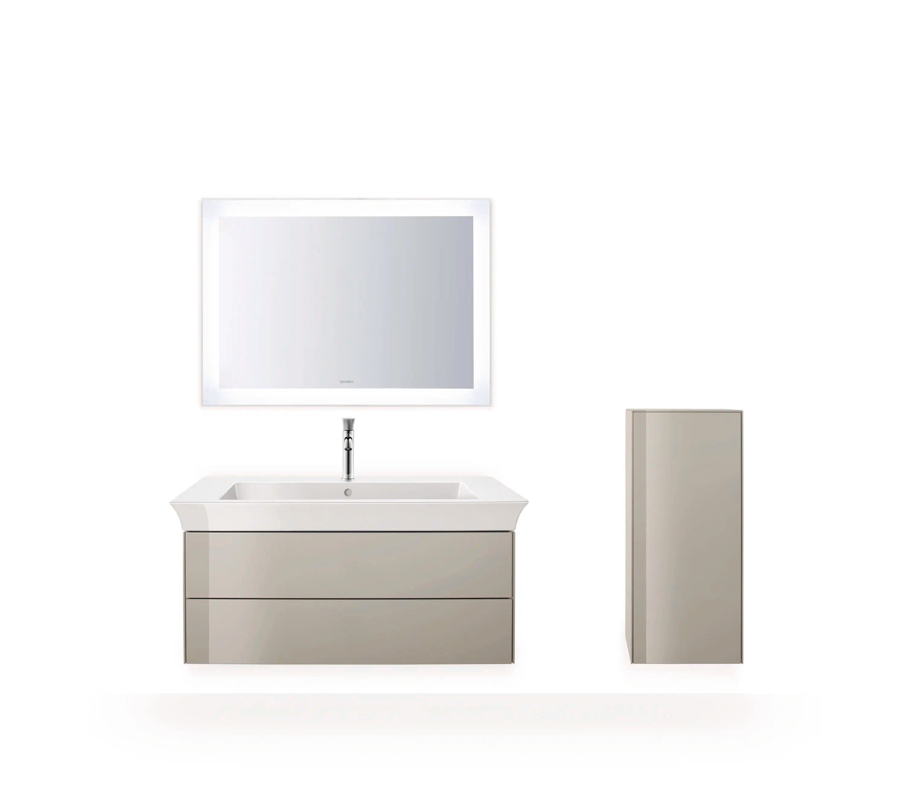 Duravit White Tulip 41 1/2'' Rectangular Wall Mounted Sink in White with Single Faucet Hole and with Overflow