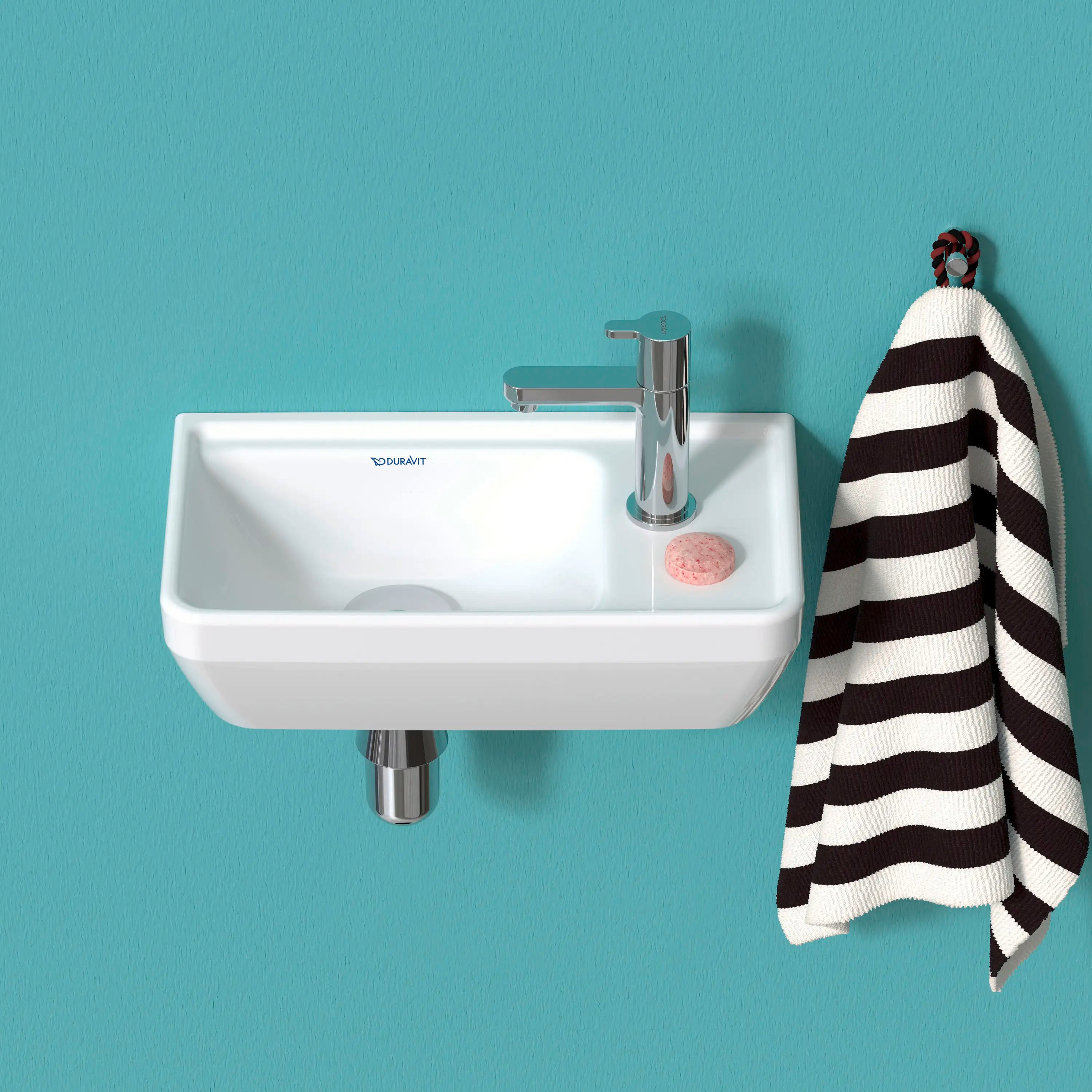 Duravit D-Neo 15 3/4'' Rectangular Wall Mounted Sink in White with Single Faucet Hole and