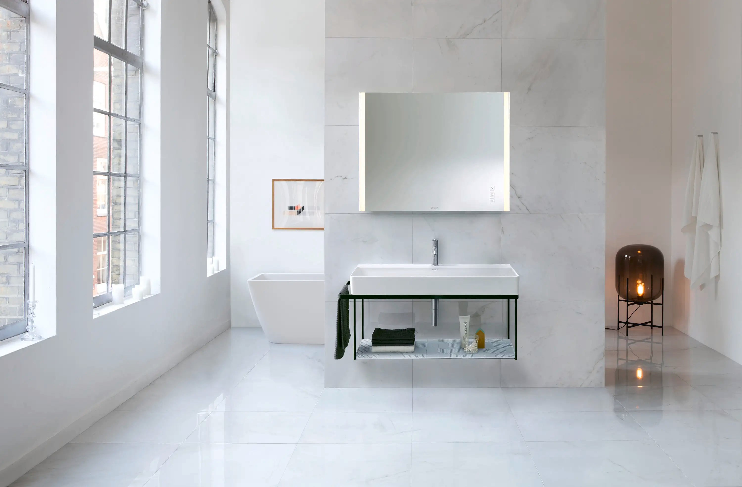 Duravit DuraSquare 39 3/8'' Rectangular Wall Mounted Sink in White with Single Faucet Hole and