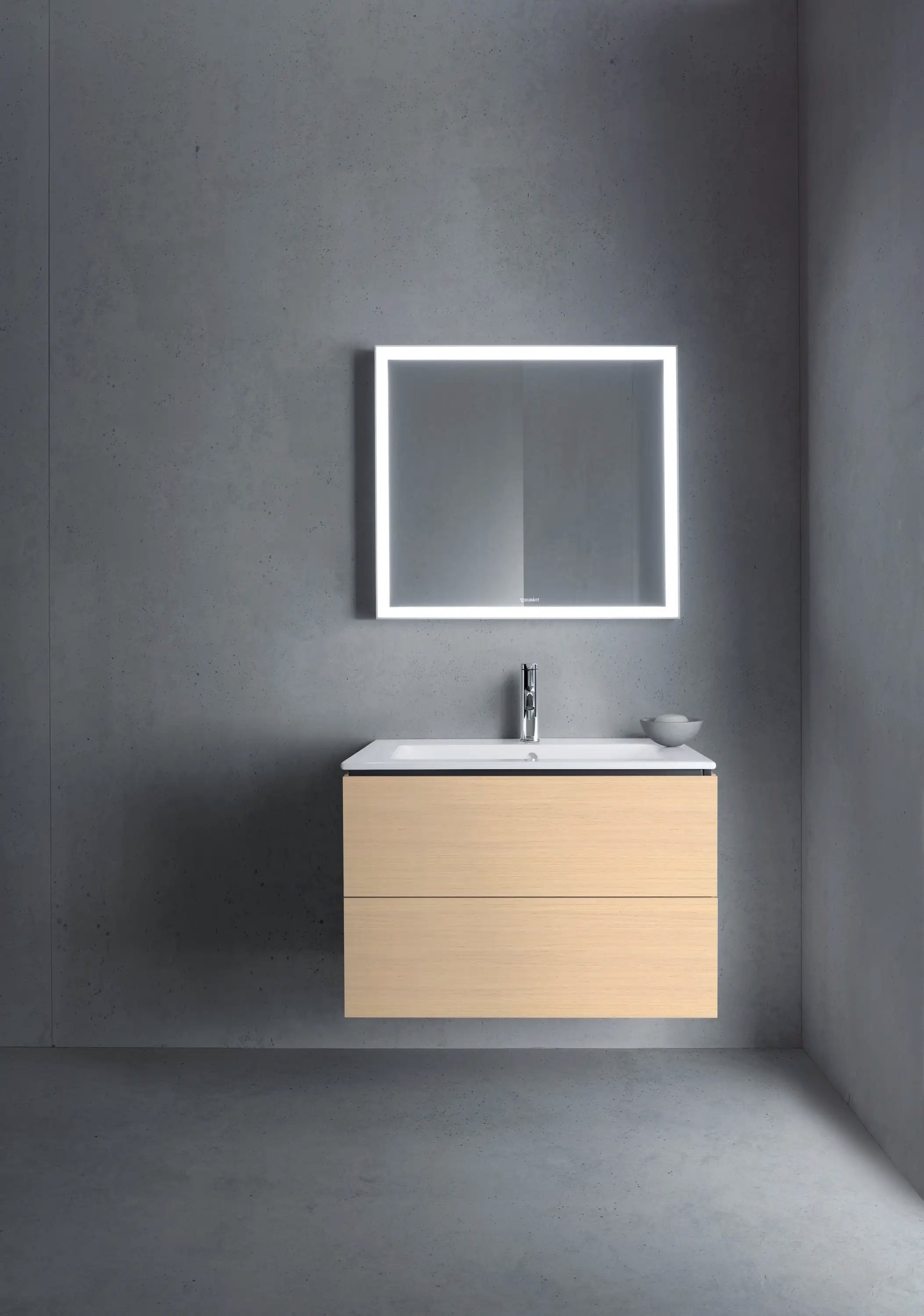 Duravit L-Cube 32 1/4'' Wall Mount Two Drawer Single Vanity Cabinet, Sink Sold Separately