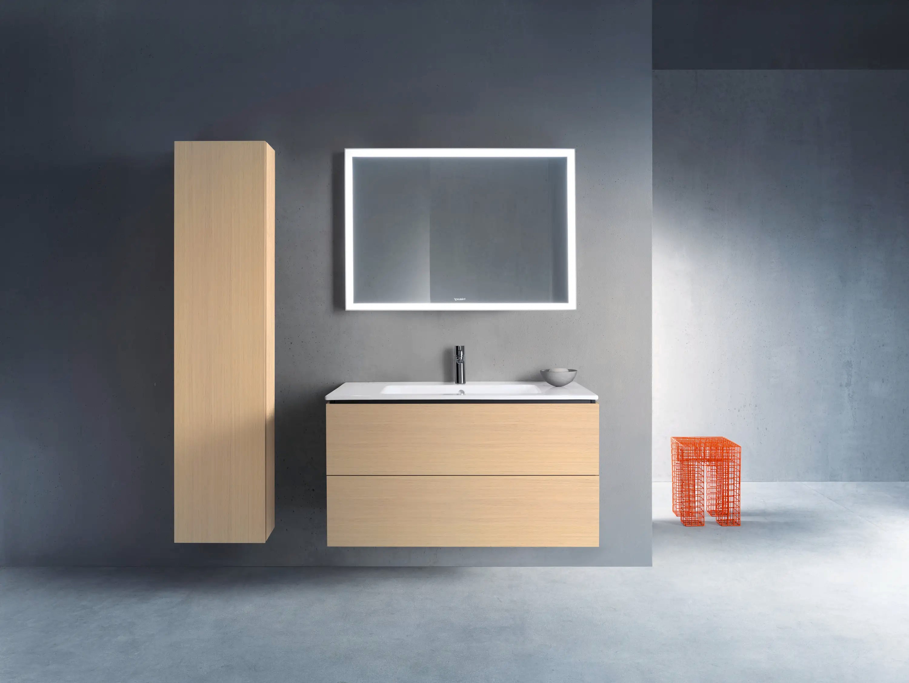 Duravit L-Cube 40 1/8'' Wall Mount Two Drawer Single Vanity Cabinet, Sink Sold Separately