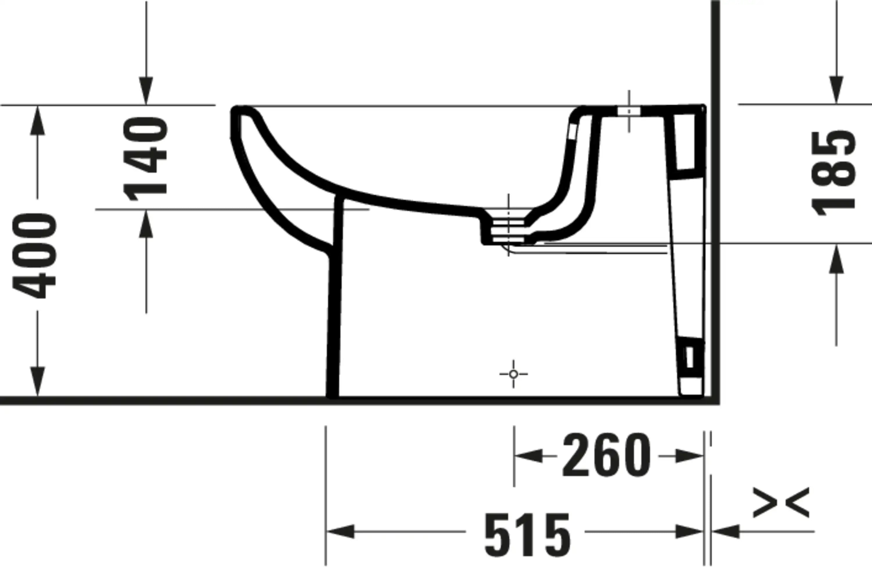 Duravit No.1 Single Hole Horizontal Spray Floorstanding Bidet in White