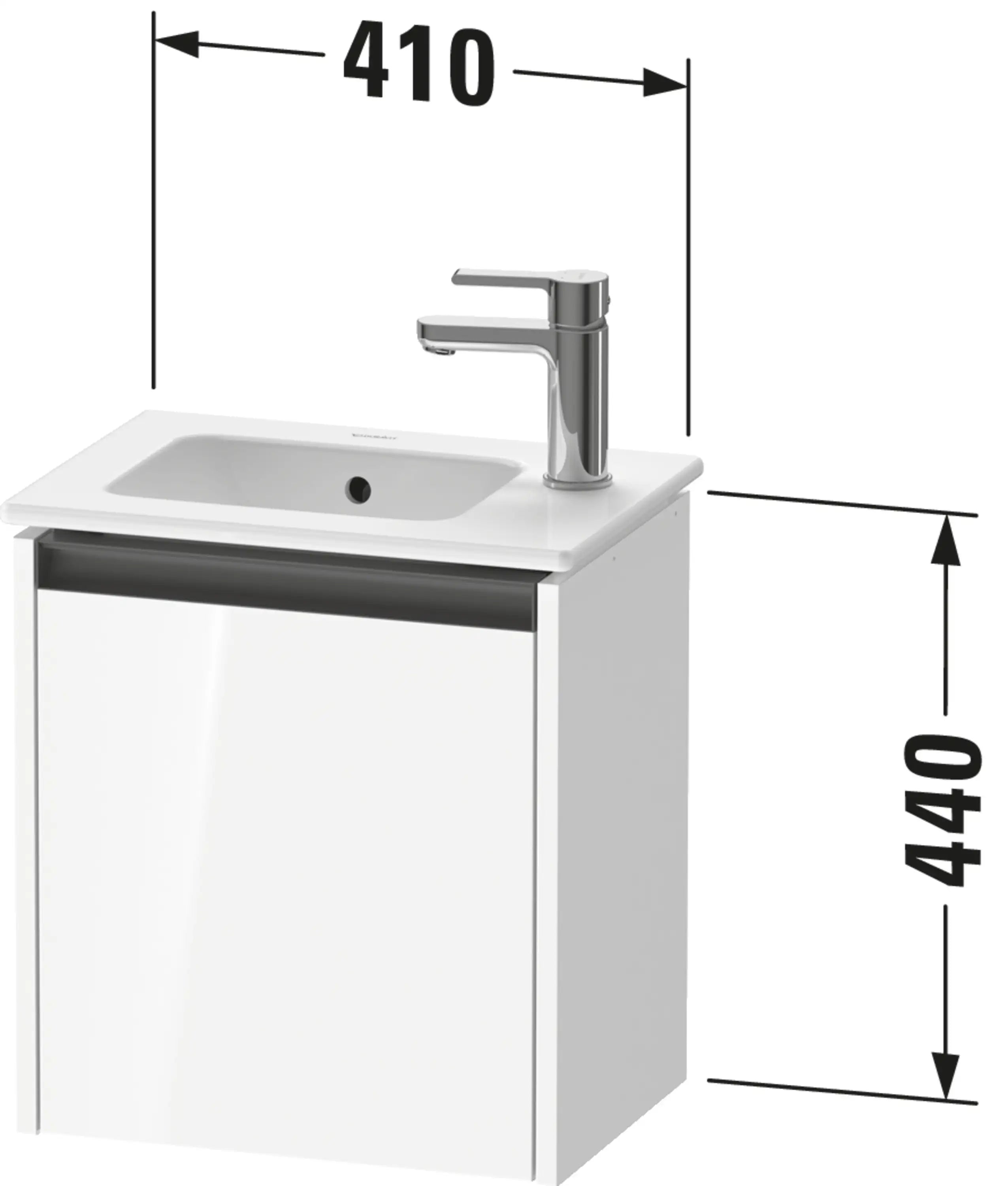 Duravit Ketho.2 16 1/8'' Wall Mount One Door Single Vanity Cabinet, Sink Sold Separately